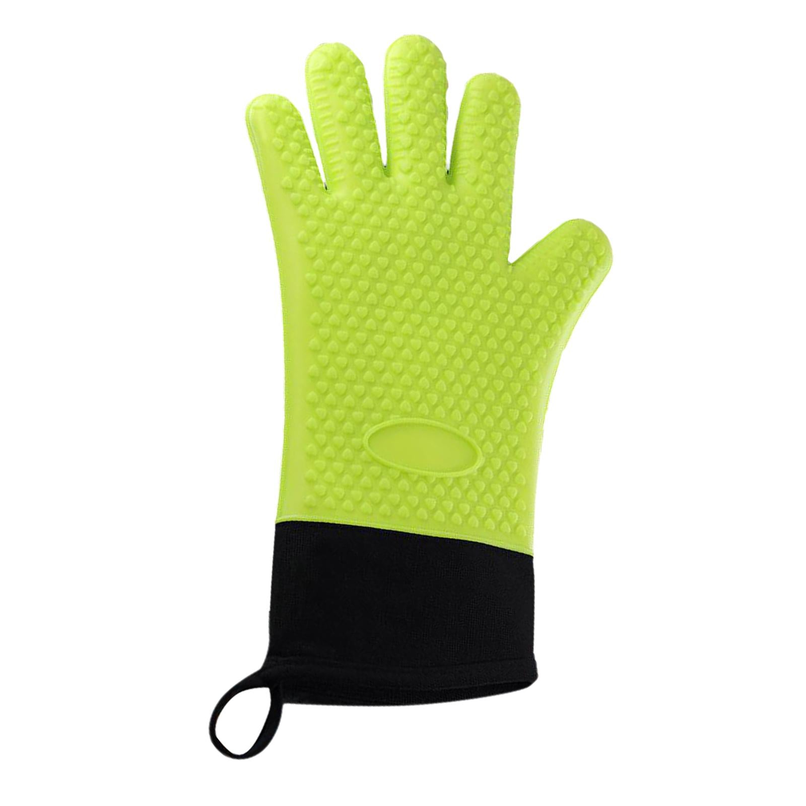Premium Oven Gloves Insulated Long Anti-scalding Mitts for Cooking green