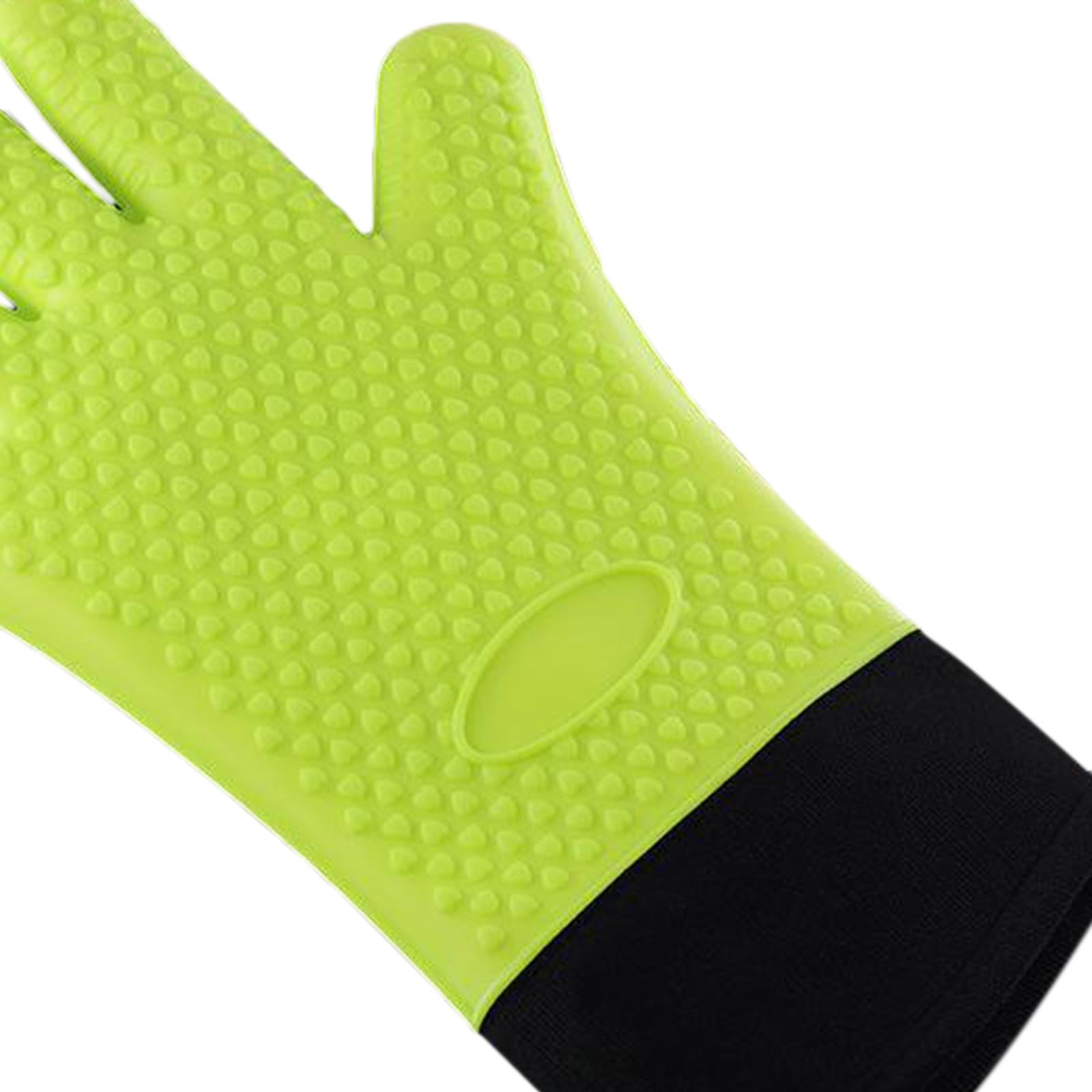 Premium Oven Gloves Insulated Long Anti-scalding Mitts for Cooking green
