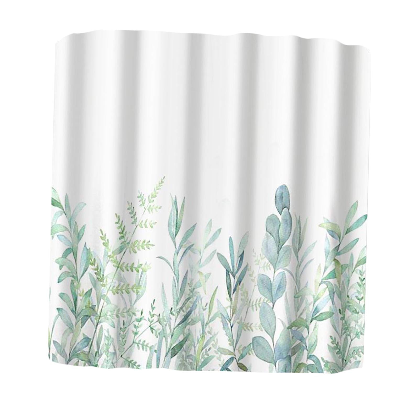 Waterproof Shower Curtain 12 Free Hooks Polyester Fabric Bathroom Curtain