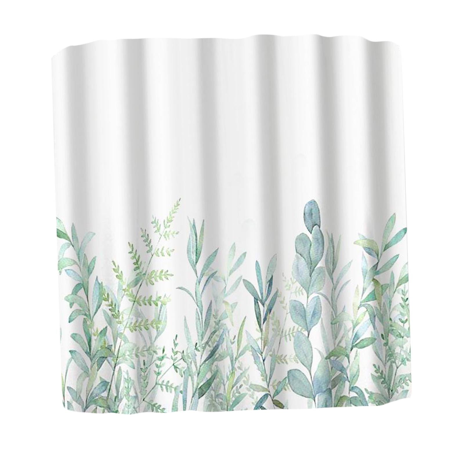 Waterproof Shower Curtain 12 Free Hooks Polyester Fabric Bathroom Curtain