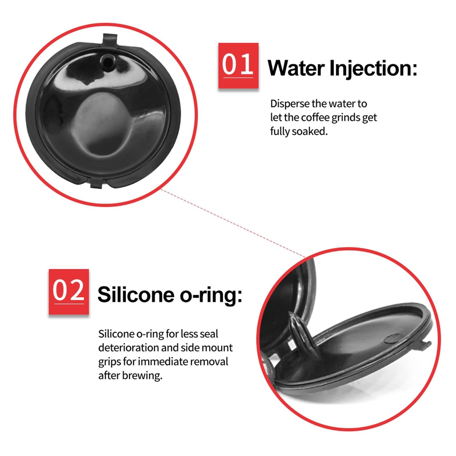 Refillable Reusable Coffee Capsule Pods Cups for Nescafe DolceGusto Black