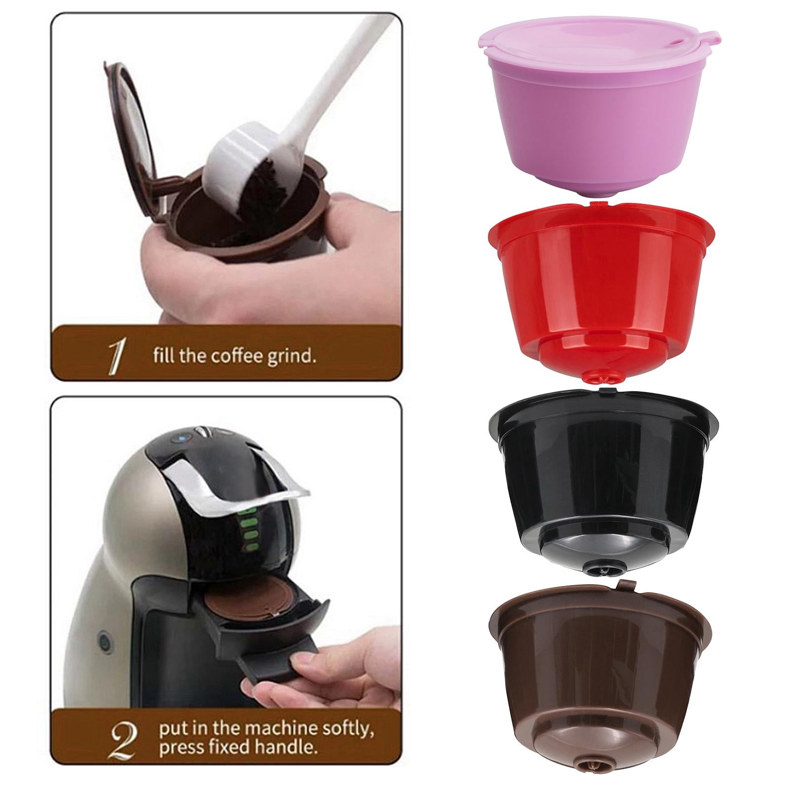 Refillable Reusable Coffee Capsule Pods Cups for Nescafe DolceGusto Black