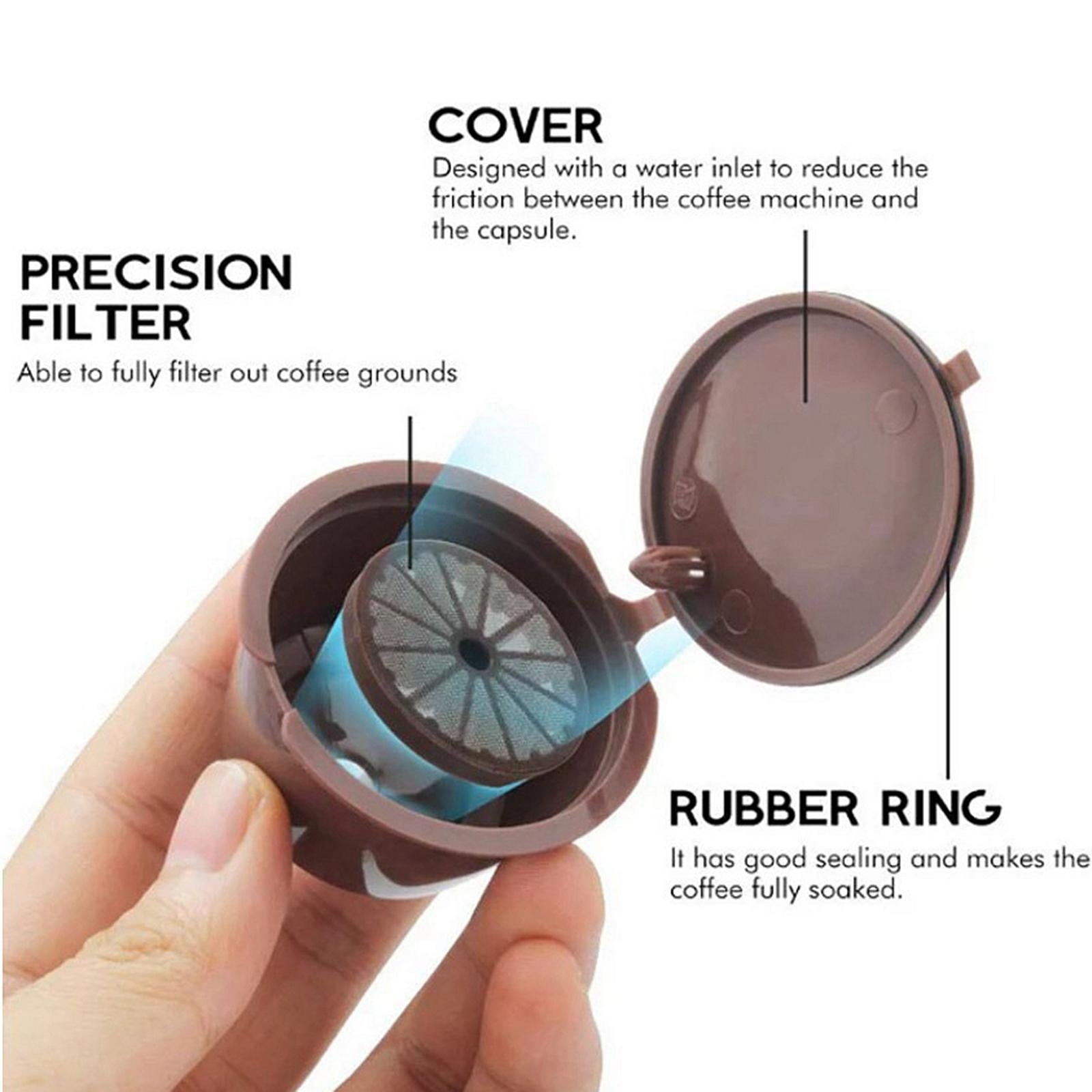 Refillable Reusable Coffee Capsule Pods Cups for Nescafe DolceGusto Brown