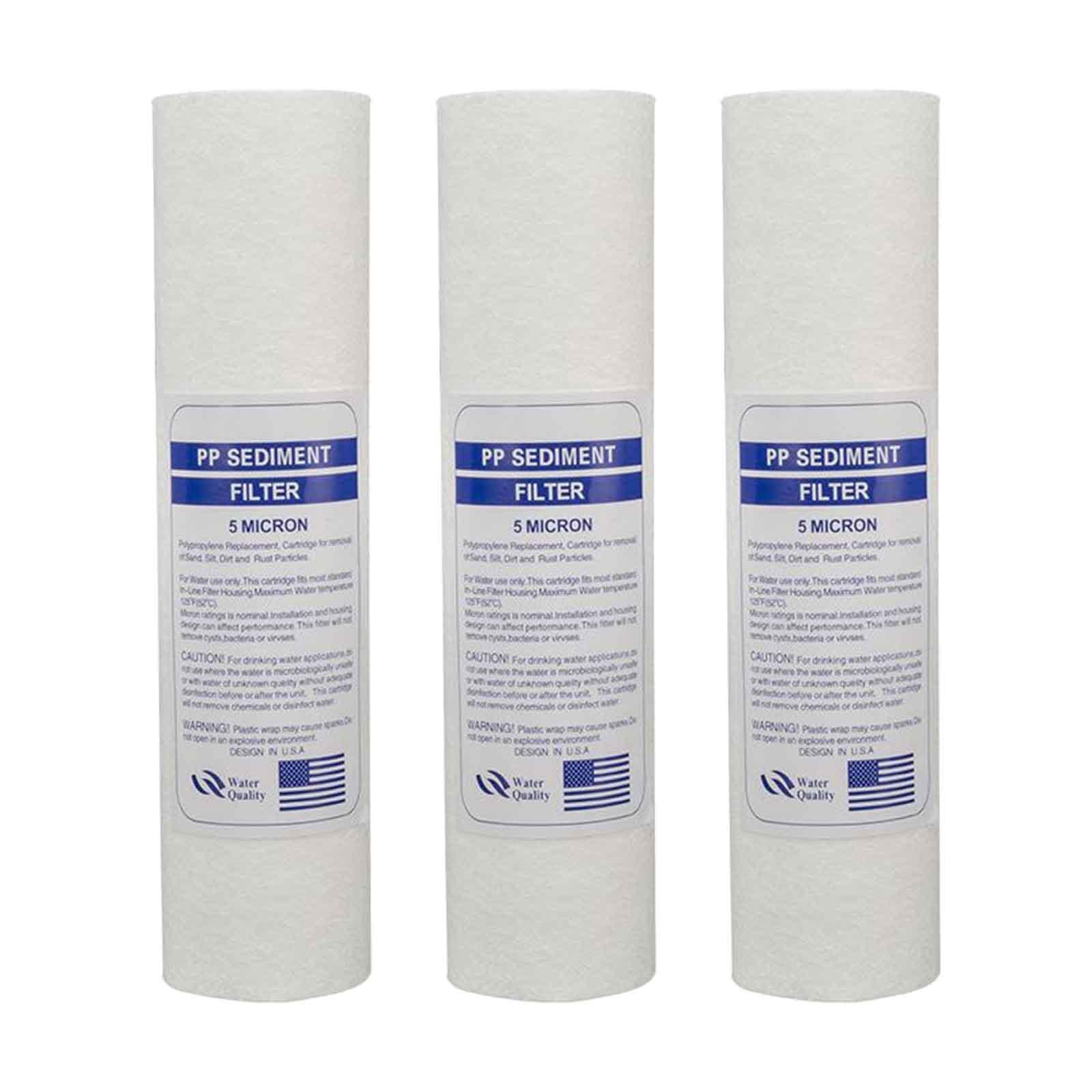 3 Pieces 10 inch Water Purifier Filter PP Cotton Sediment Filter Replacement 5 Micron