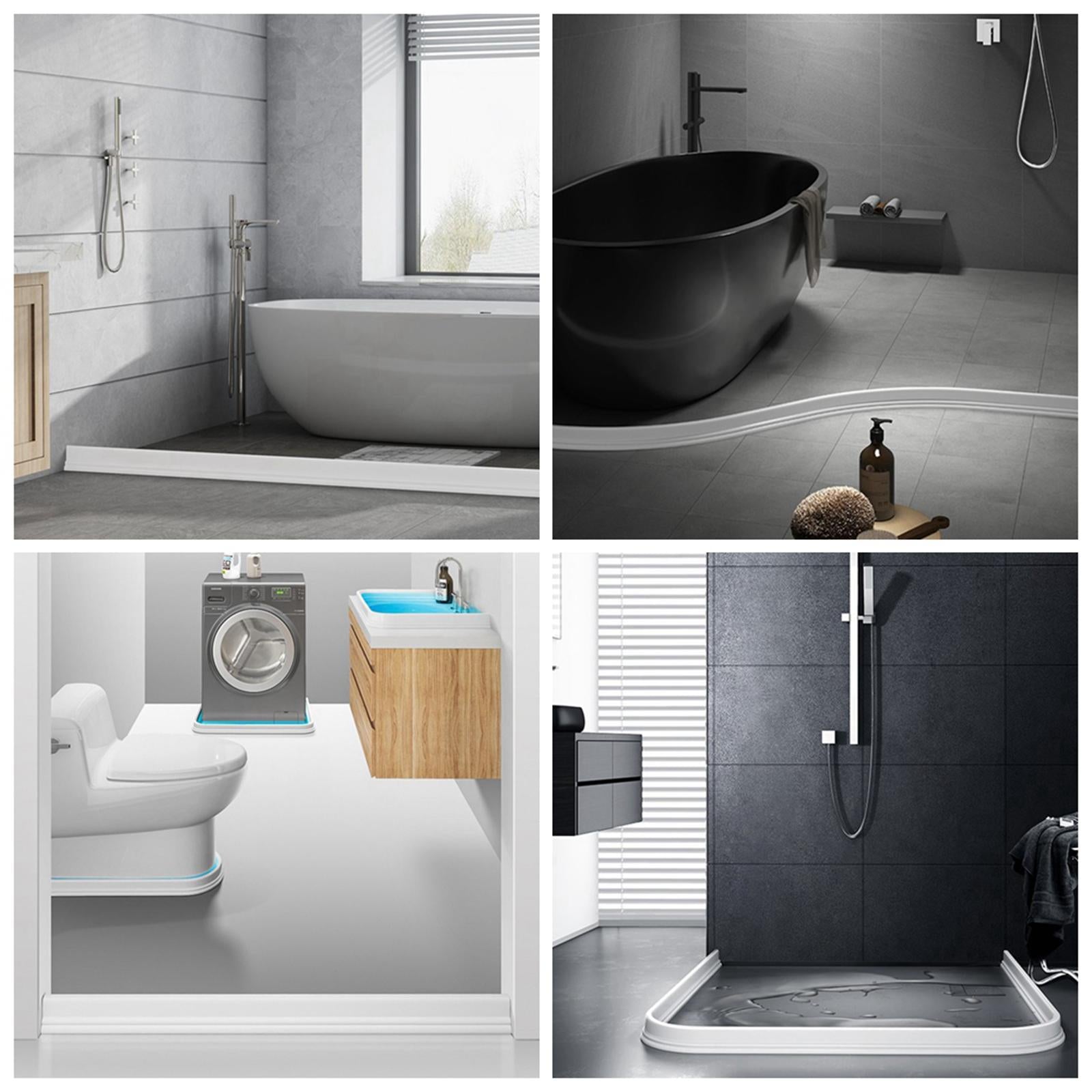 Collapsible Threshold Dam Water Stopper Shower Barrier for Bathroom 100cm