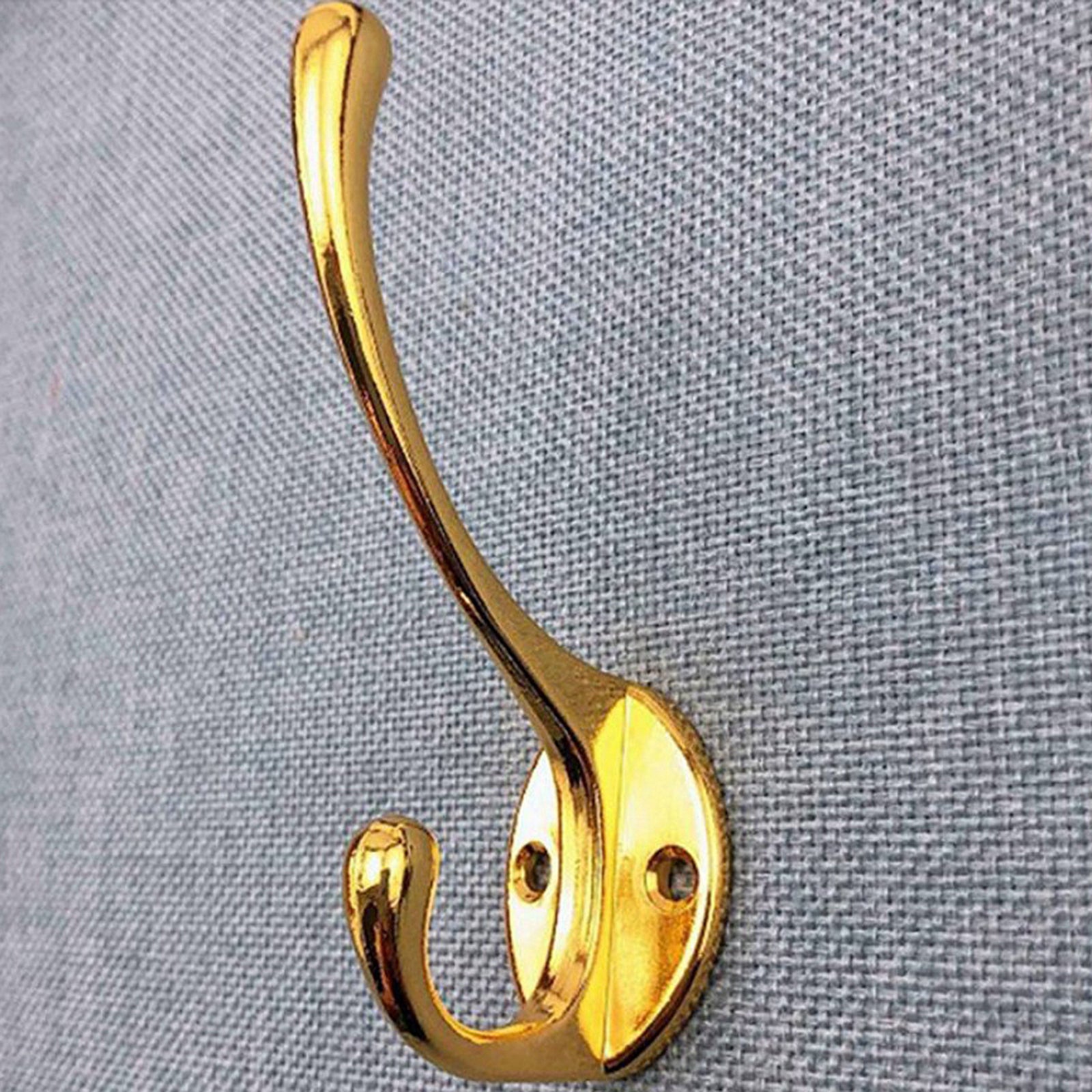 4x Wall-mounted Clothes Coat Hooks Key Towel Hanger Bathroom Bedroom Golden