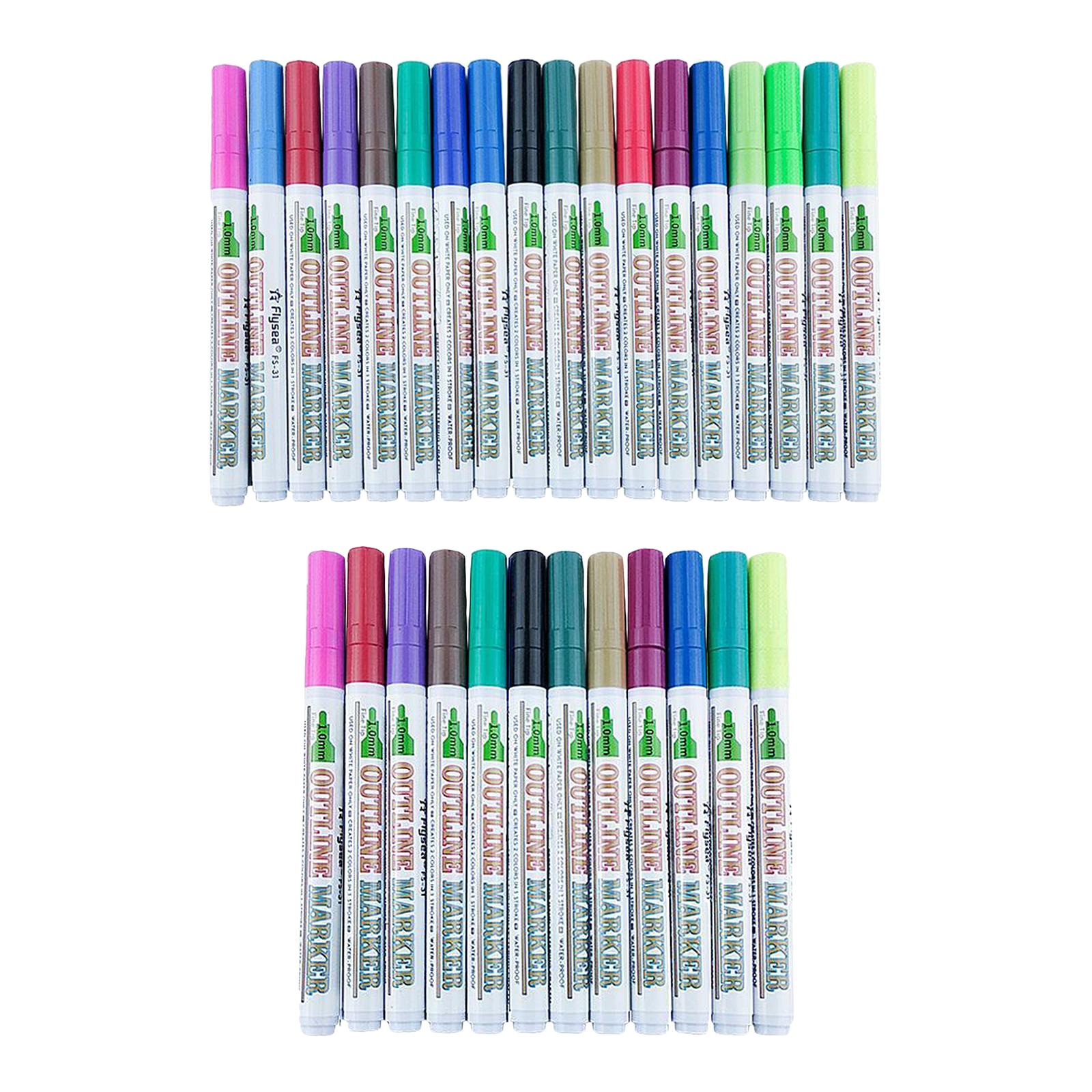 Paint Pens Sets Fine Art Marker Metal Glass Rock Waterproof 12 Colors