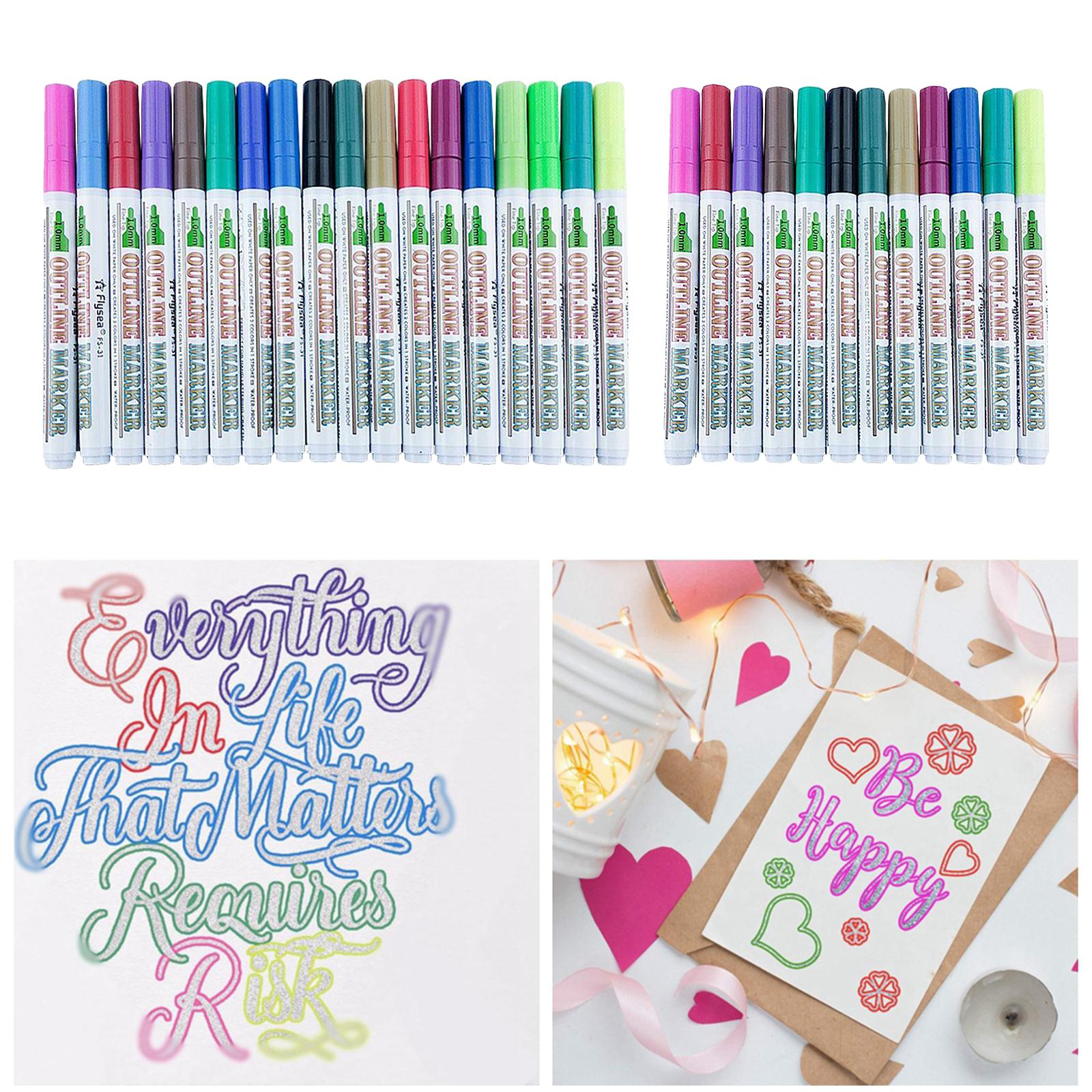 Paint Pens Sets Fine Art Marker Metal Glass Rock Waterproof 12 Colors