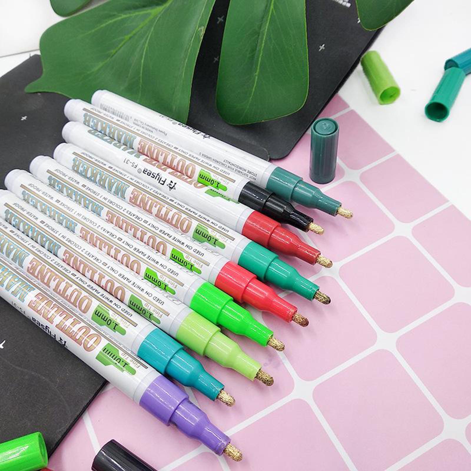 Paint Pens Sets Fine Art Marker Metal Glass Rock Waterproof 18 Colors