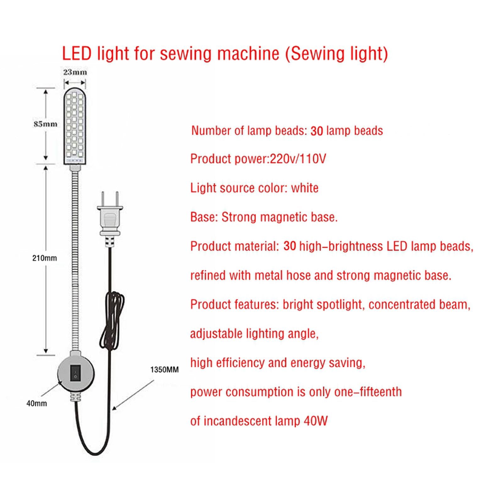 Industrial Sewing Machine Table Top LED Bright Lamp Flexible Gooseneck Lamp