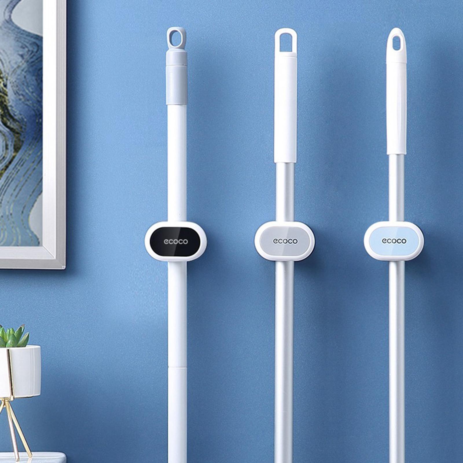 Wall Mounted Mop Rack Brush Broom Holder Organizer Storage Kitchen Blue