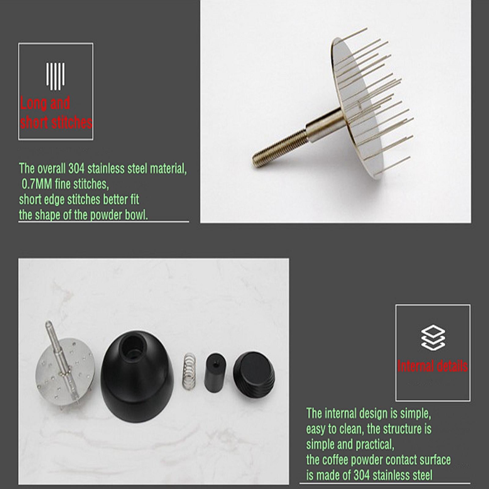 58mm Needle Professional Espresso Coffee Tamper Distributor Leveler Tool black