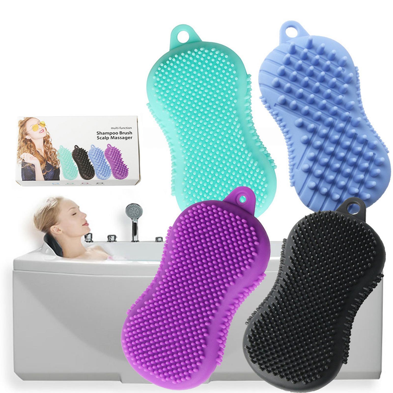 Silicone Bath Body Brush Exfoliating Scrub Brush Ultra Soft Texture Black