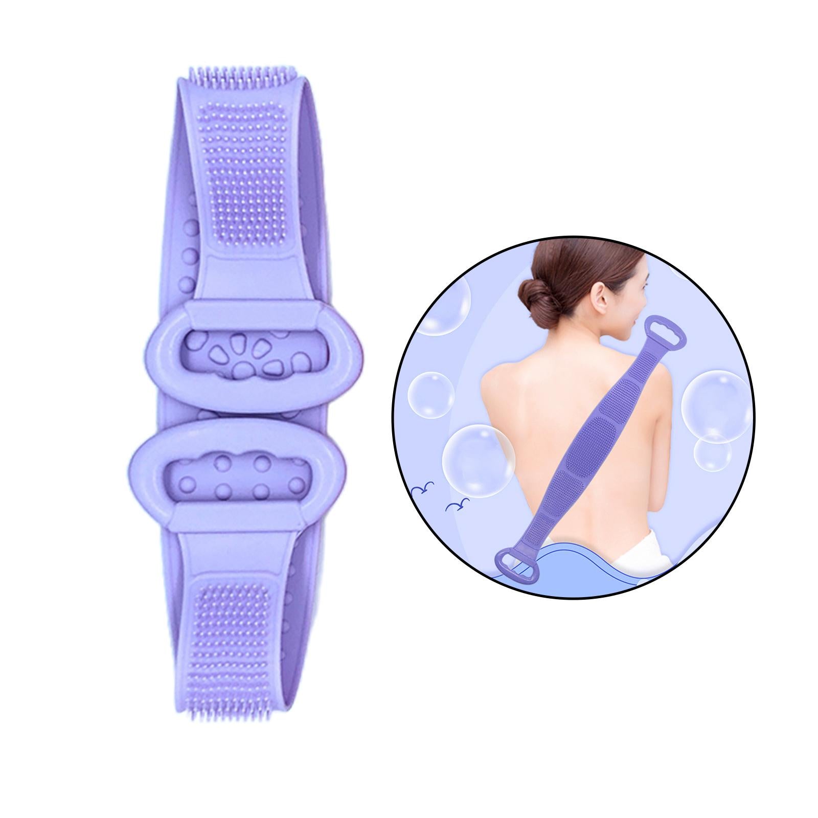 Body Scrubber Bath Shower Anti Mold Non Toxic Exfoliating Back Brush Cleaner Purple 800x110cm