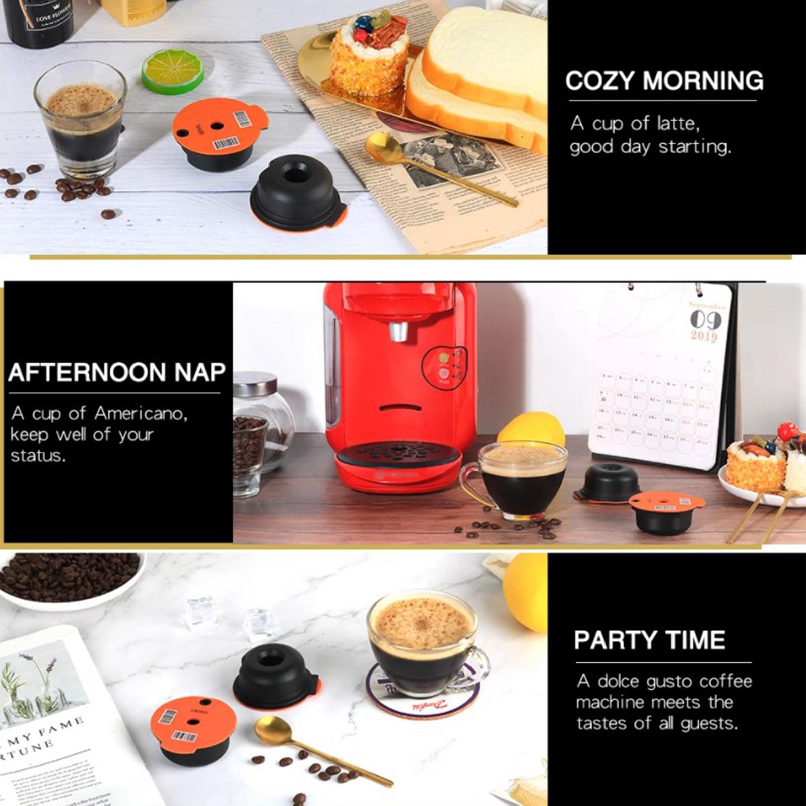 Reusable PP Coffee Capsule Pod Slicone Lid for Bosch Tassimo 60ml
