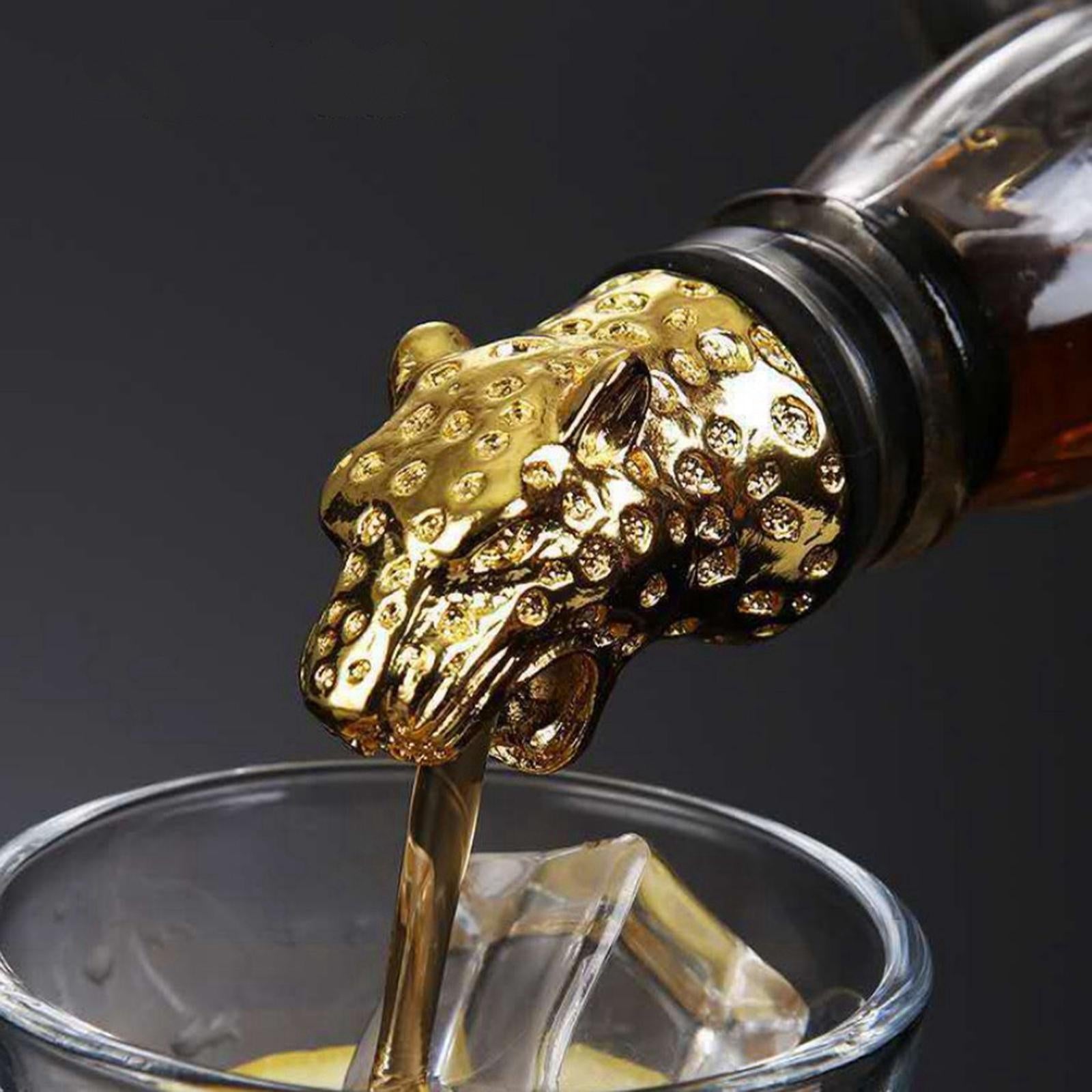 Zinc Alloy Wine Aerators Pourer Wine Stopper Bottle Pourer Home Kitchen Accs leopard