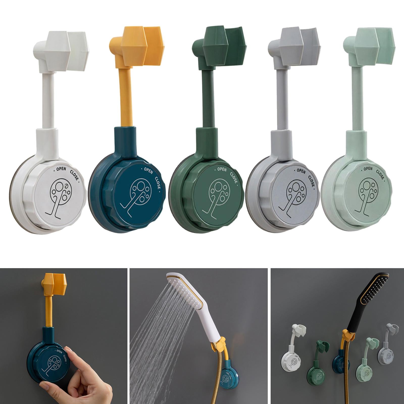 Bathroom Wall-Mounted Shower Head Holder Bracket Adjustable White