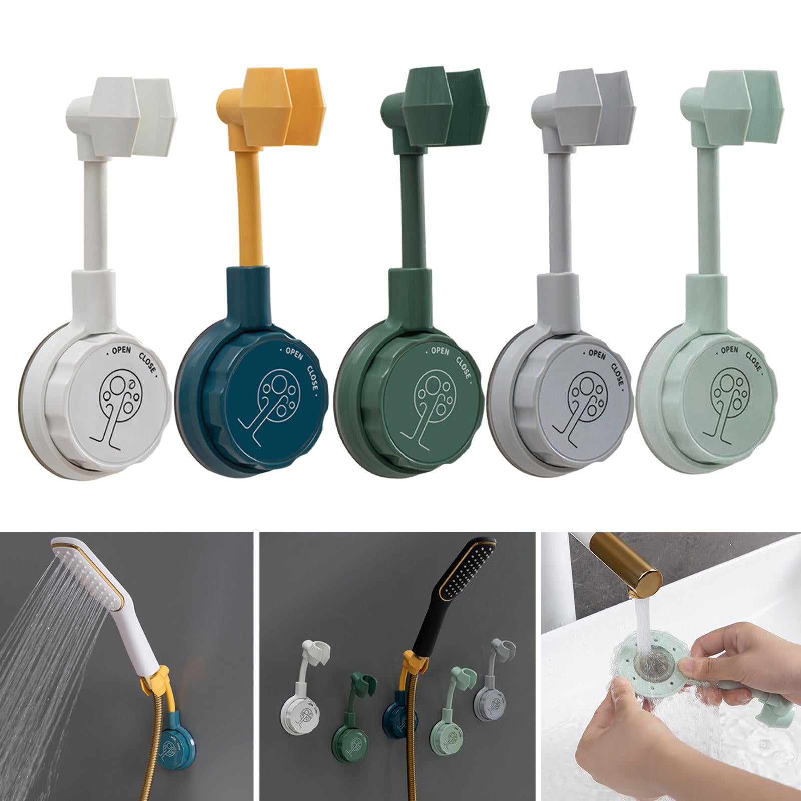 Bathroom Wall-Mounted Shower Head Holder Bracket Adjustable White