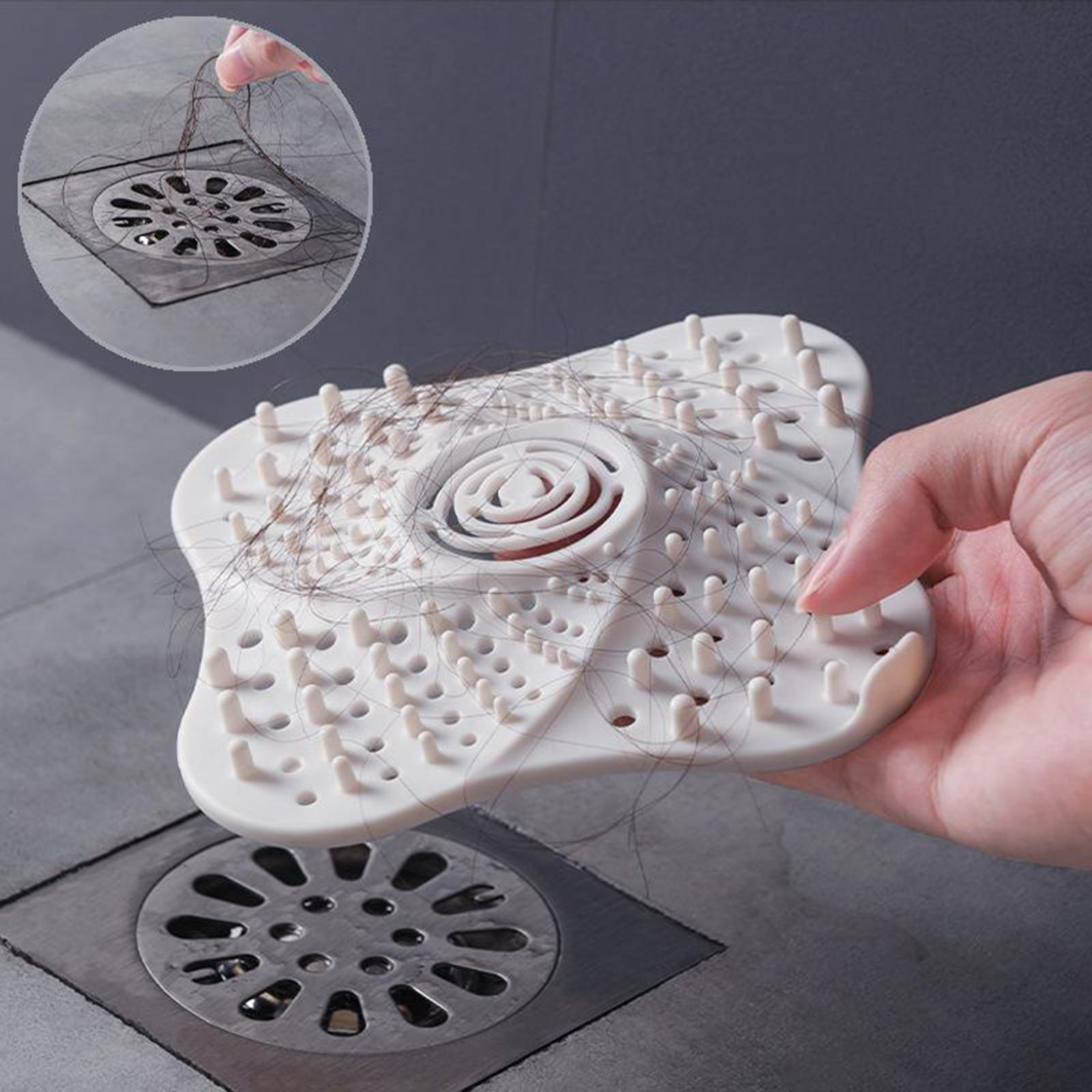 Bathroom Drain Hair Catcher Bath Stopper Water Sink Strainer Filter  White