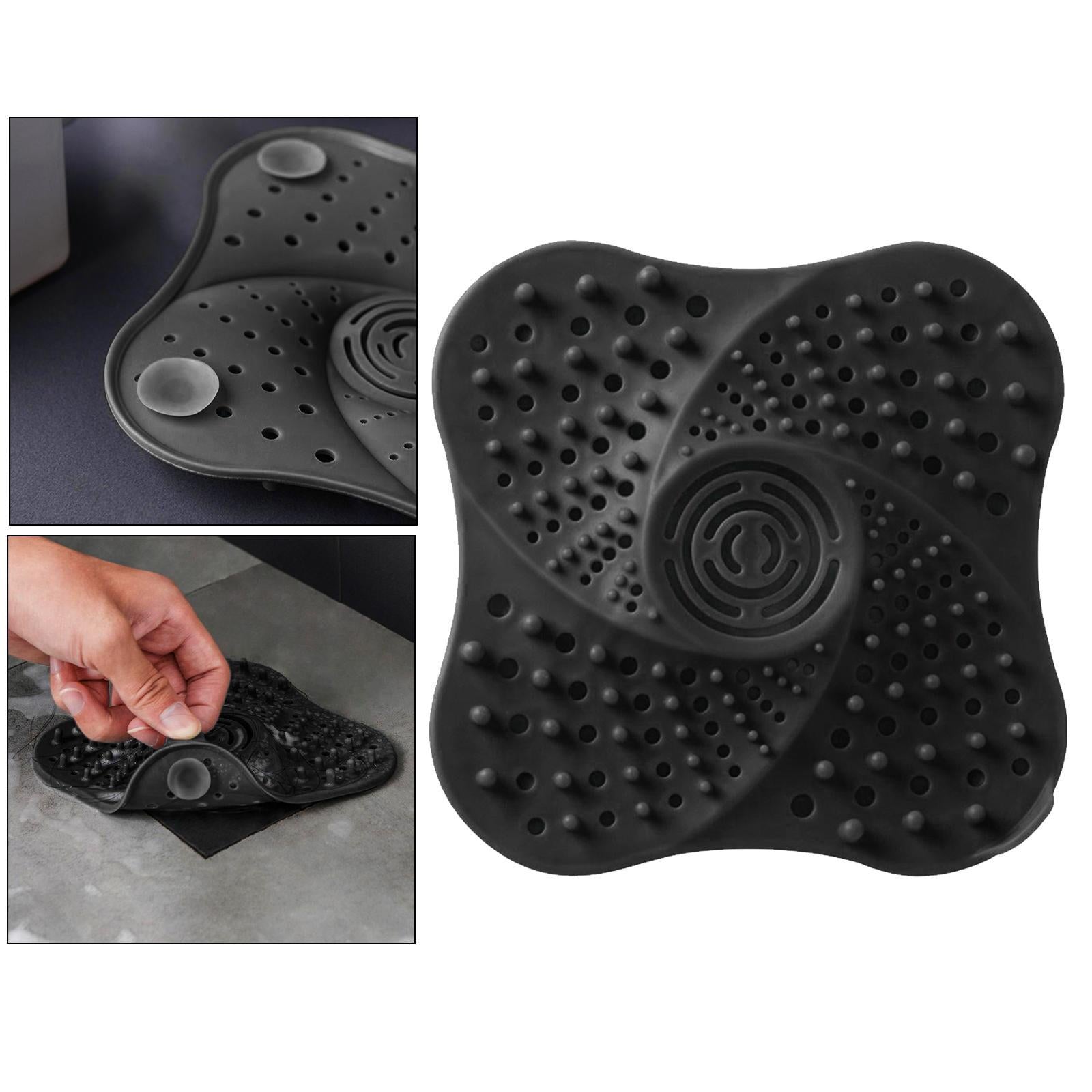 Bathroom Drain Hair Catcher Bath Stopper Water Sink Strainer Filter  Black