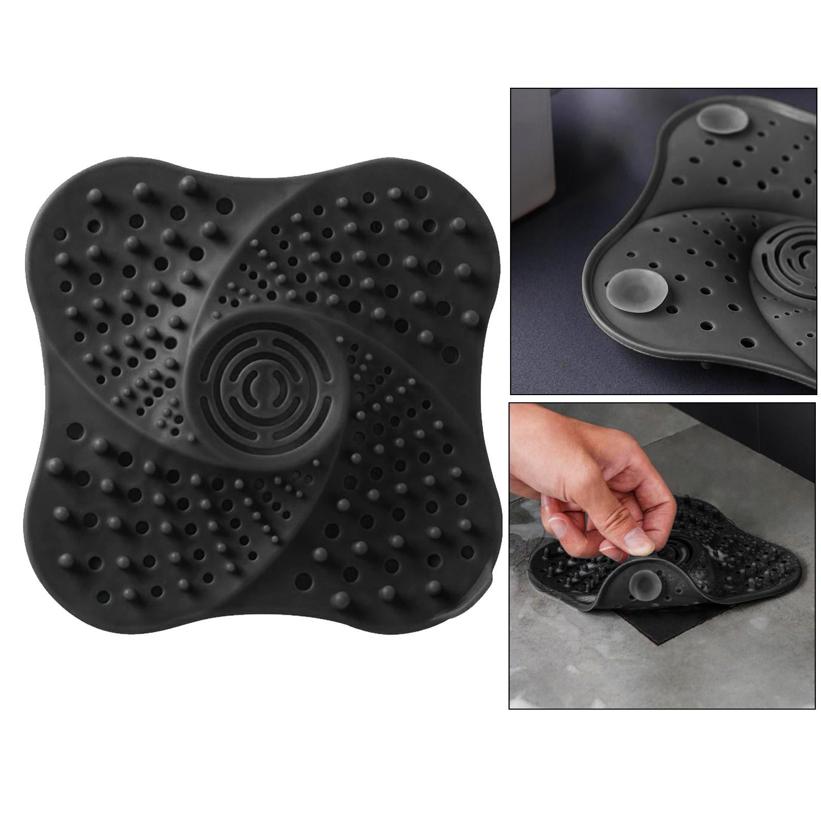 Bathroom Drain Hair Catcher Bath Stopper Water Sink Strainer Filter  Black