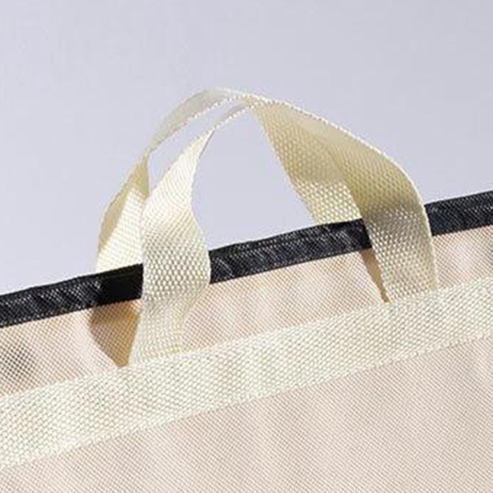 Handbag Organizer for Wardrobe Closet Transparent Storage Container Beige S