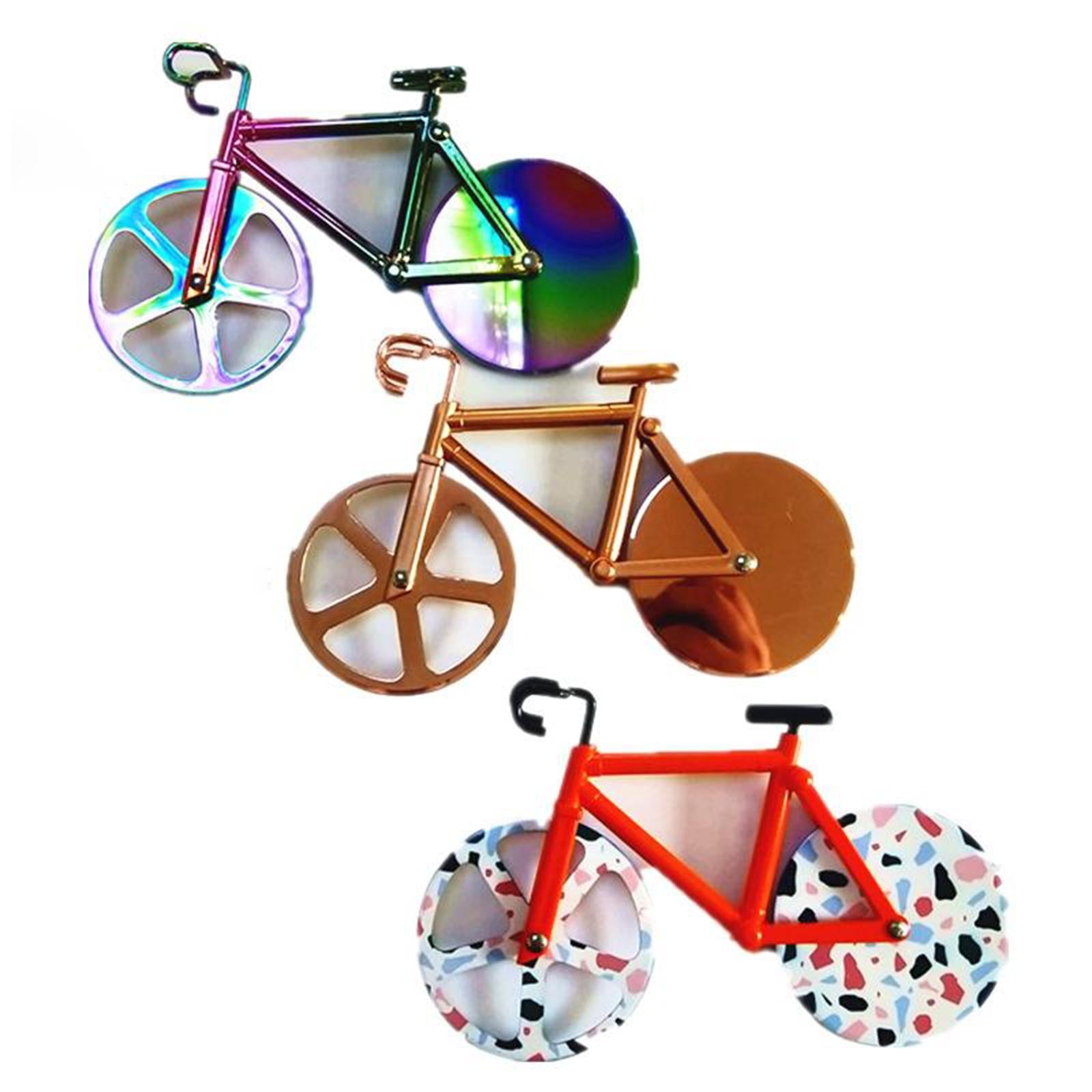 Bicycle Pizza Cutter Bike Roller Pizza Slicer Kitchen Pizza Cutter Colorful