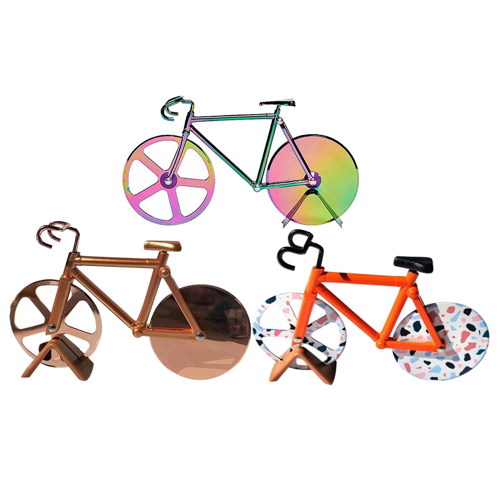Bicycle Pizza Cutter Bike Roller Pizza Slicer Kitchen Pizza Cutter Colorful