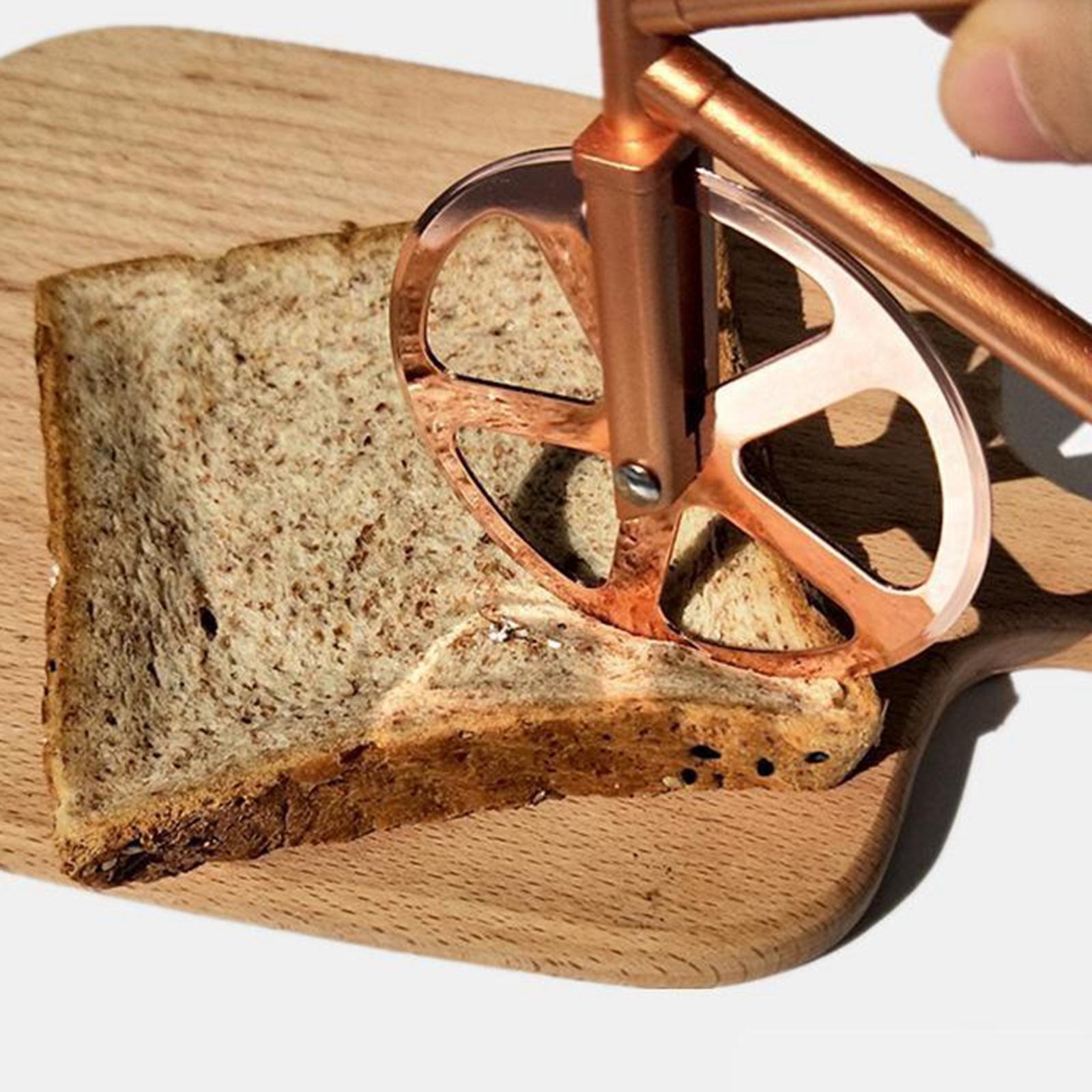 Bicycle Pizza Cutter Bike Roller Pizza Slicer Kitchen Pizza Cutter Golden