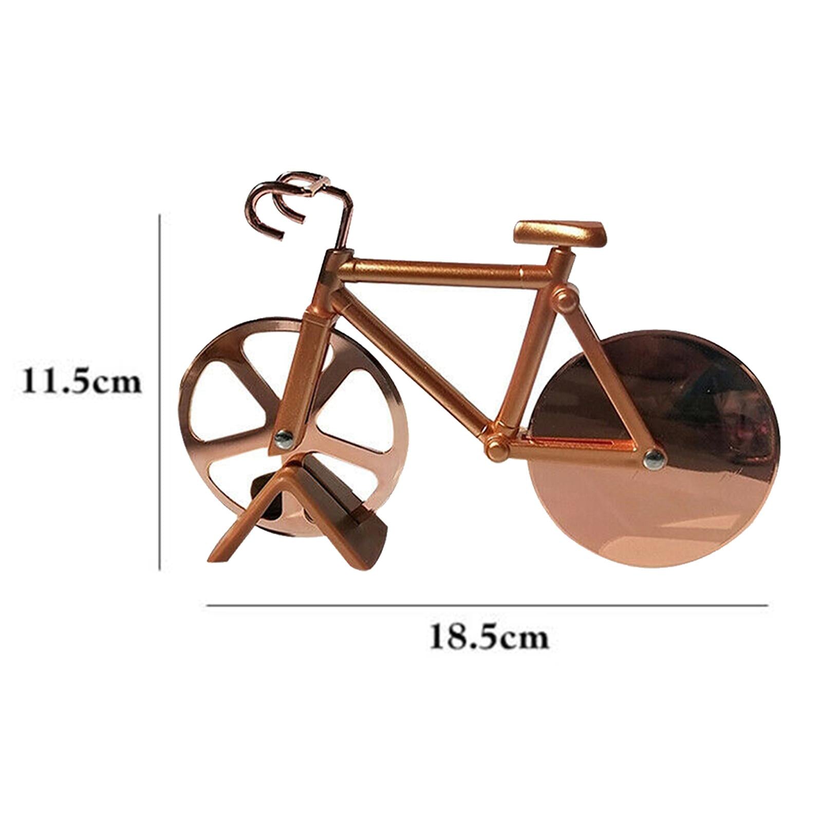 Bicycle Pizza Cutter Bike Roller Pizza Slicer Kitchen Pizza Cutter Golden
