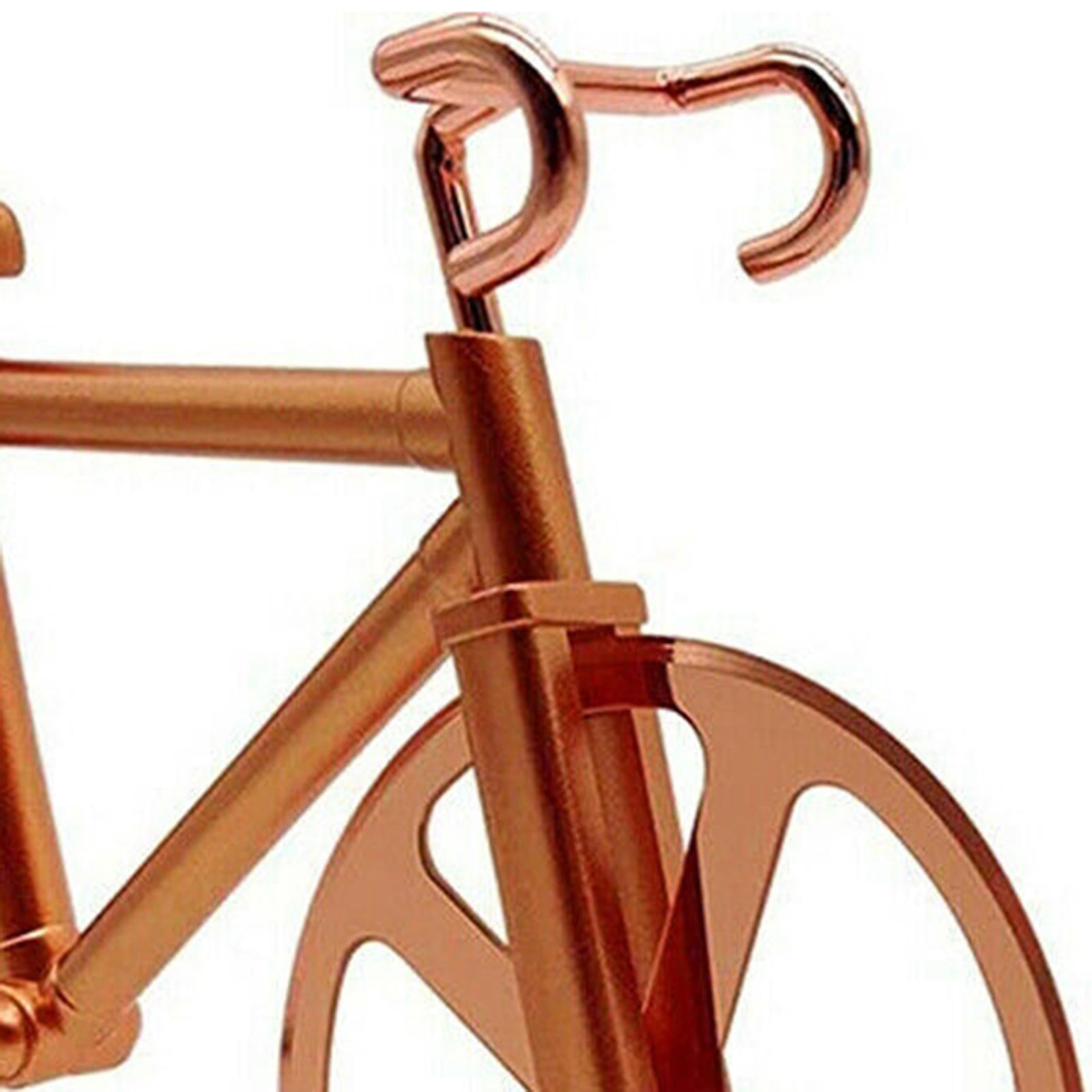 Bicycle Pizza Cutter Bike Roller Pizza Slicer Kitchen Pizza Cutter Golden