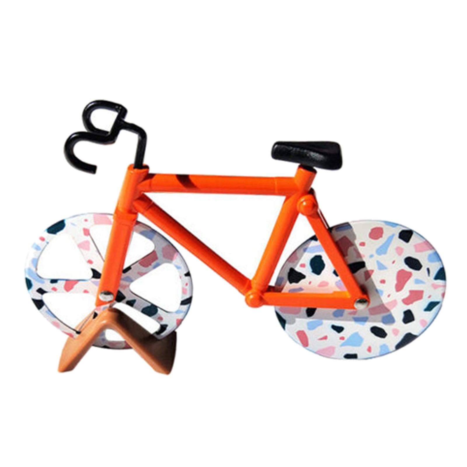 Bicycle Pizza Cutter Bike Roller Pizza Slicer Kitchen Pizza Cutter Orange