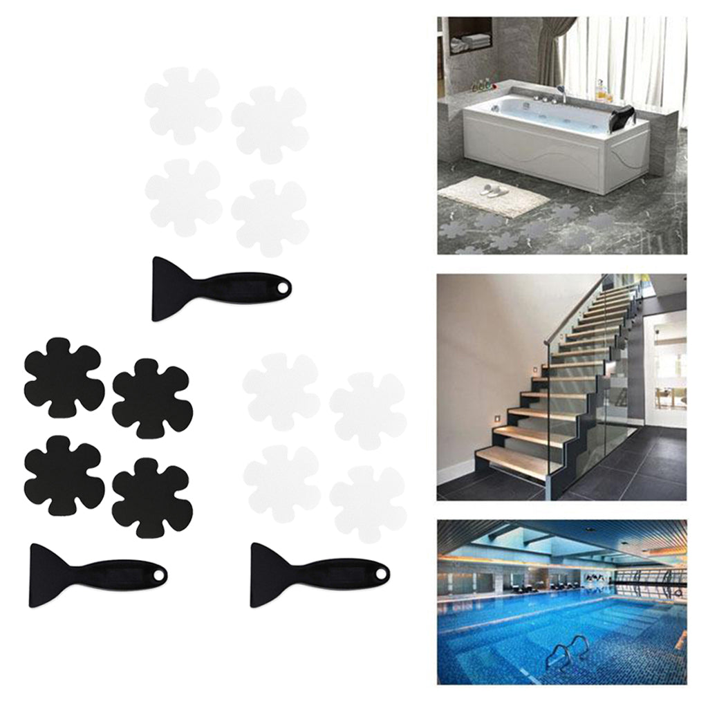 20Pcs Safety Treads Non-Slip Applique Stickers Bathtub Shower Mat Clear