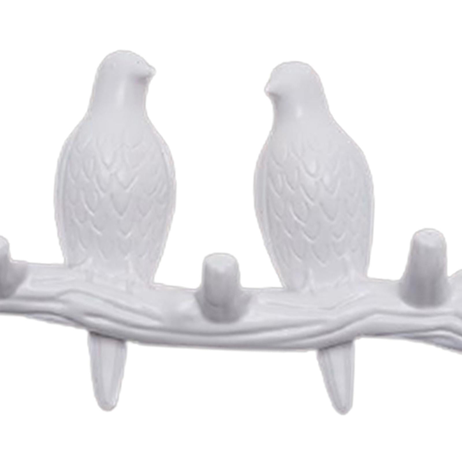 Creative Birds Wall-mounted Art Hanger Cap Holder Storage Home Decor Gift white 2 bird