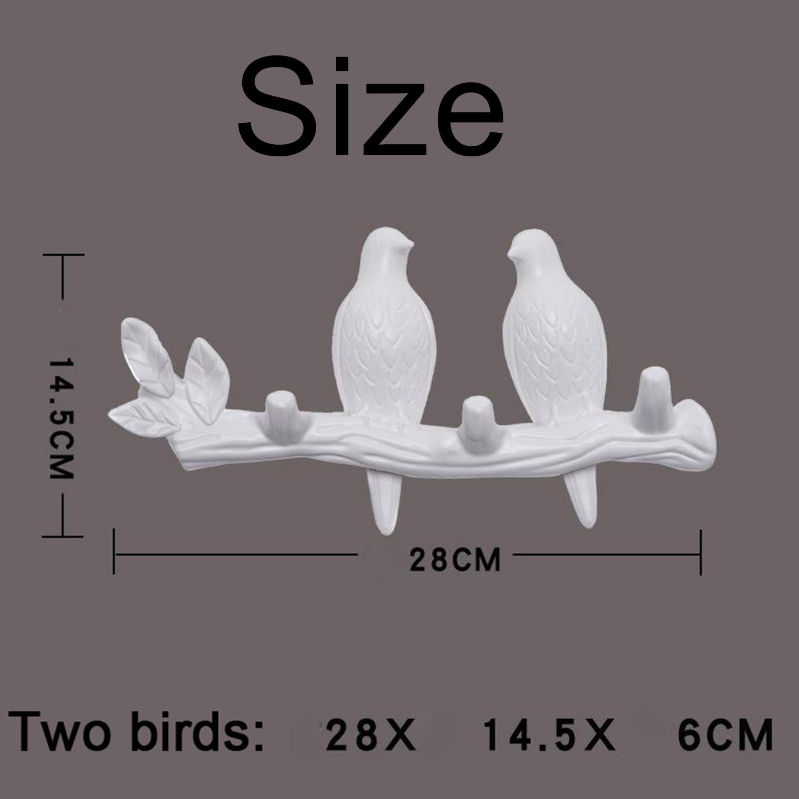 Creative Birds Wall-mounted Art Hanger Cap Holder Storage Home Decor Gift white 2 bird