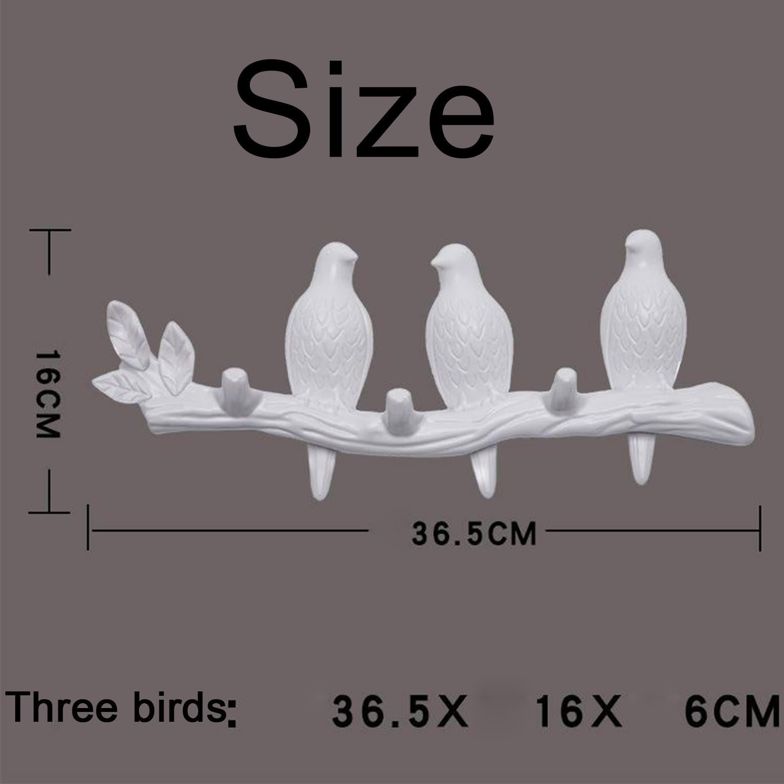 Creative Birds Wall-mounted Art Hanger Cap Holder Storage Home Decor Gift white 3 bird