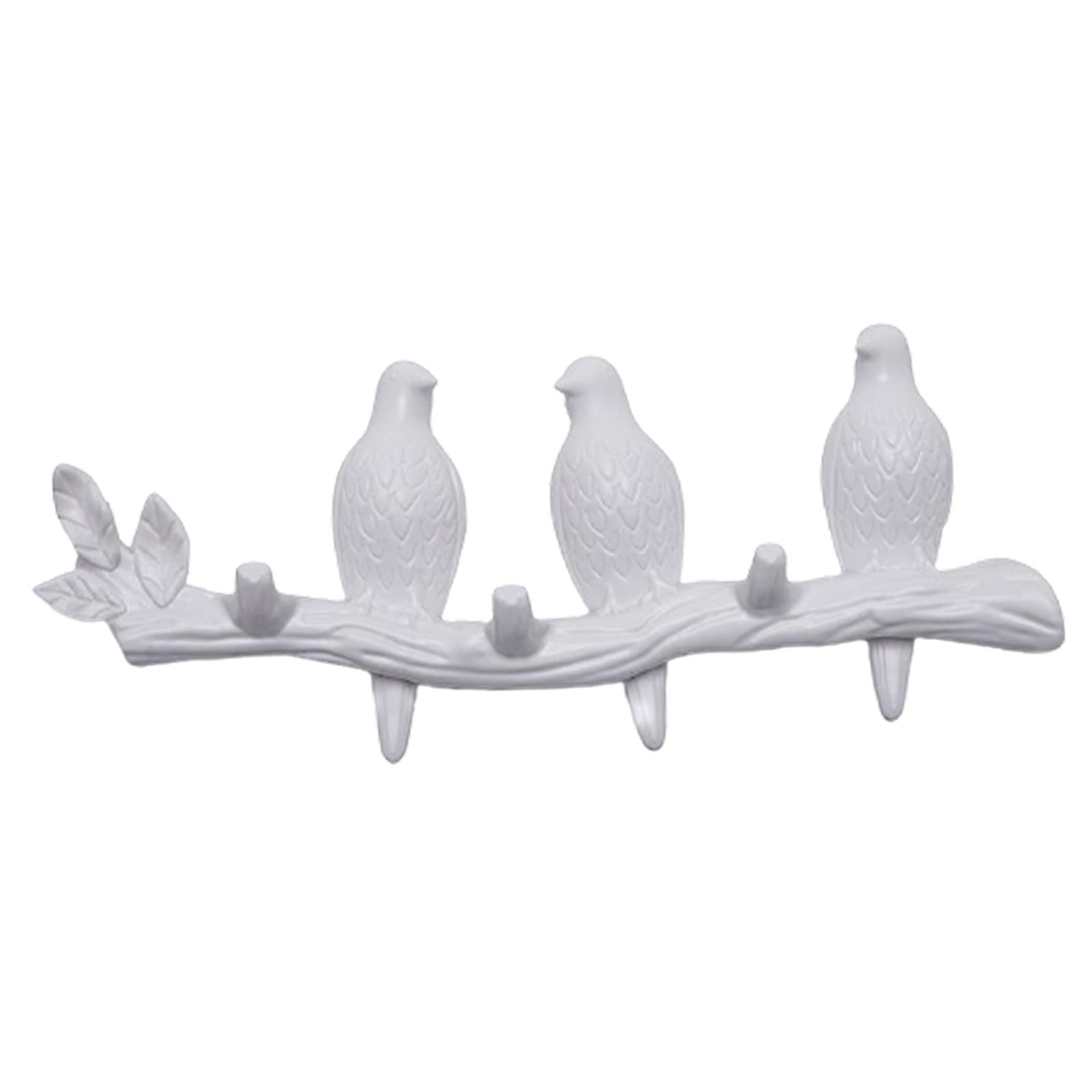 Creative Birds Wall-mounted Art Hanger Cap Holder Storage Home Decor Gift white 3 bird