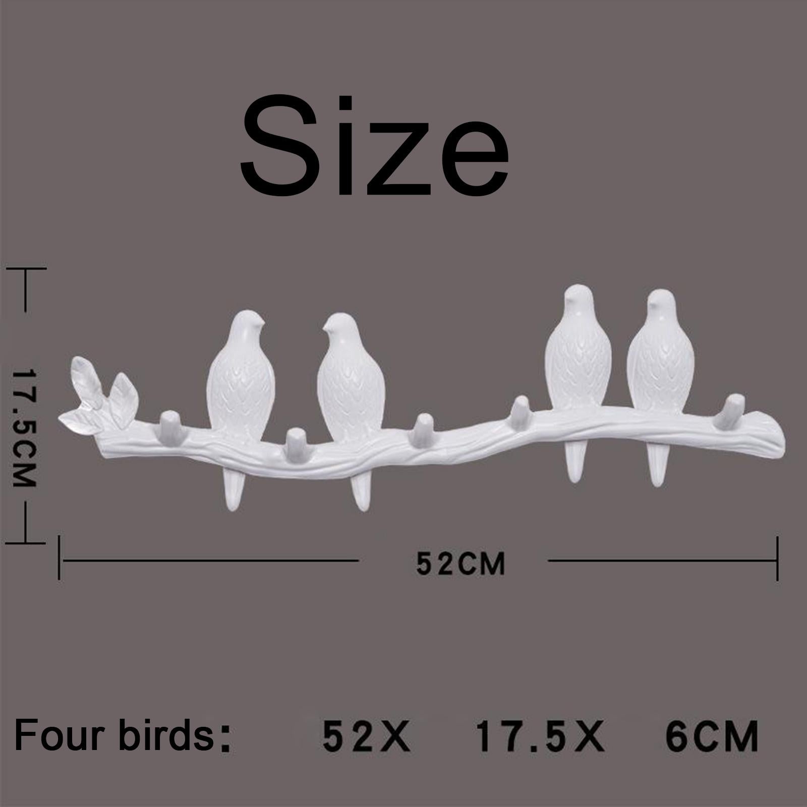 Creative Birds Wall-mounted Art Hanger Cap Holder Storage Home Decor Gift white 4 bird