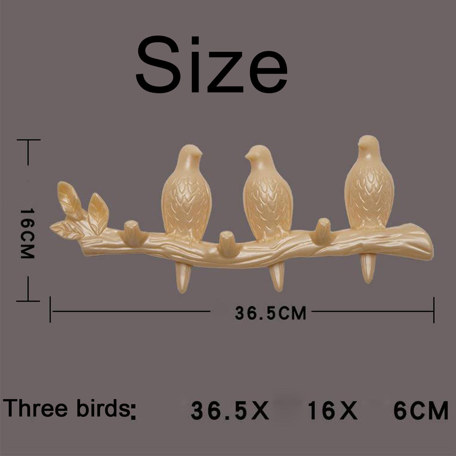 Creative Birds Wall-mounted Art Hanger Cap Holder Storage Home Decor Gift pearl 3 bird