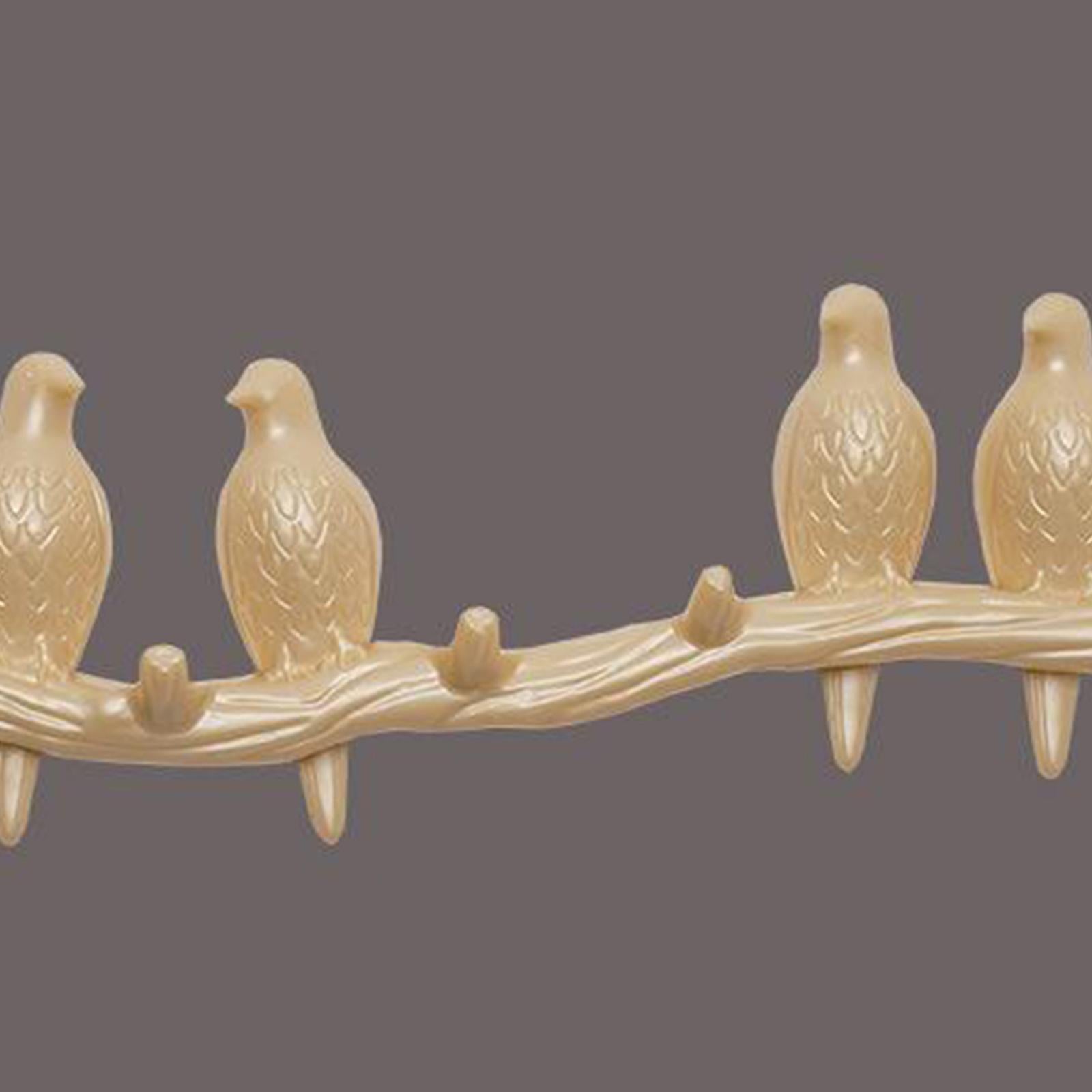 Creative Birds Wall-mounted Art Hanger Cap Holder Storage Home Decor Gift pearl 4 bird