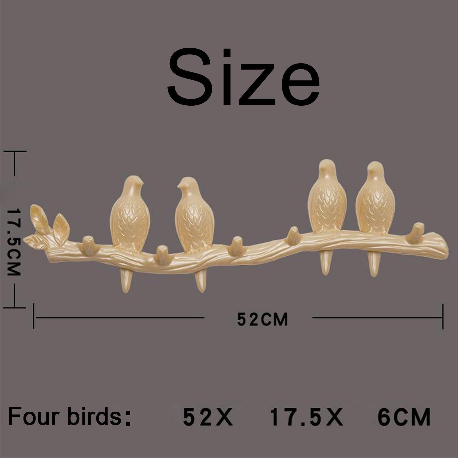Creative Birds Wall-mounted Art Hanger Cap Holder Storage Home Decor Gift pearl 4 bird