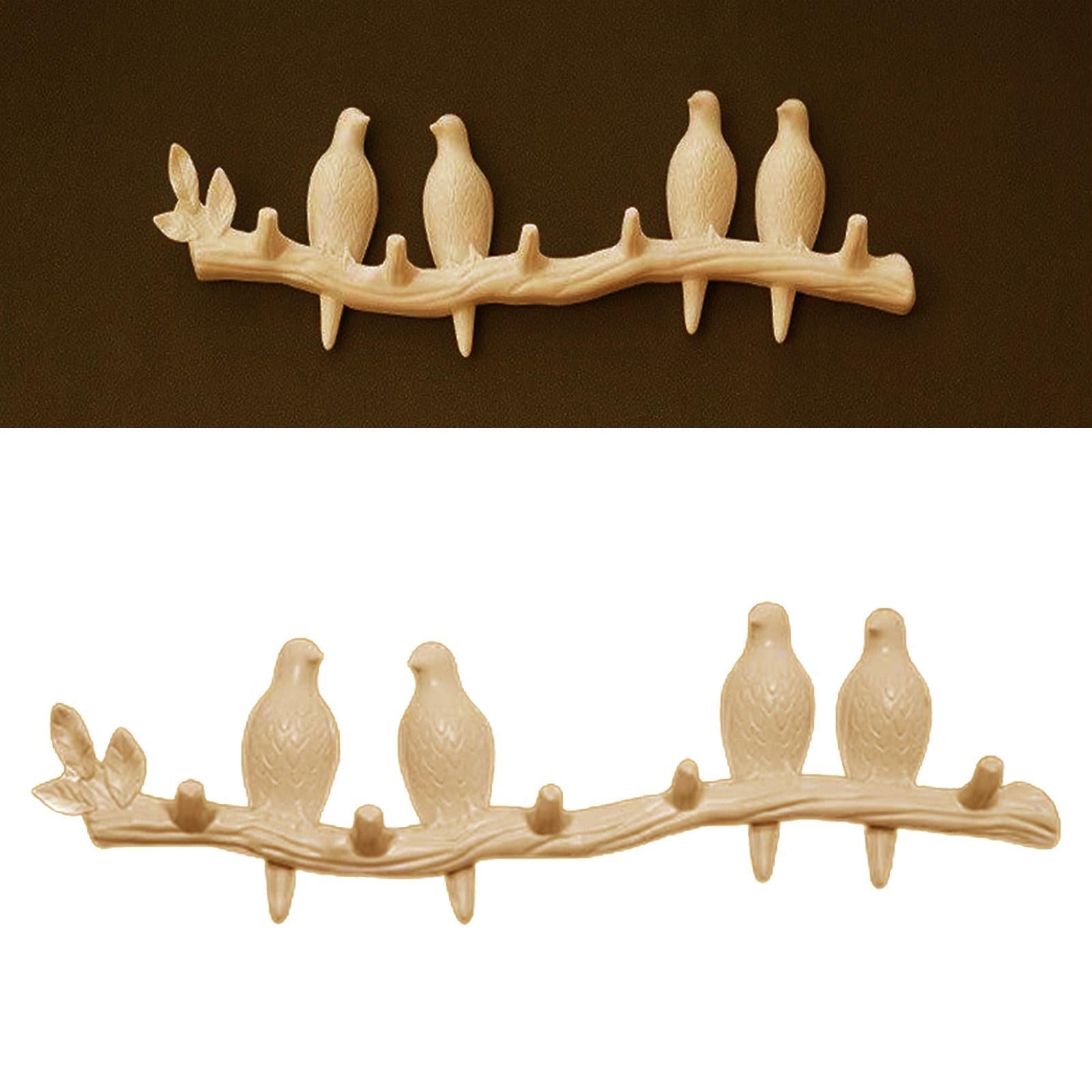 Creative Birds Wall-mounted Art Hanger Cap Holder Storage Home Decor Gift pearl 4 bird