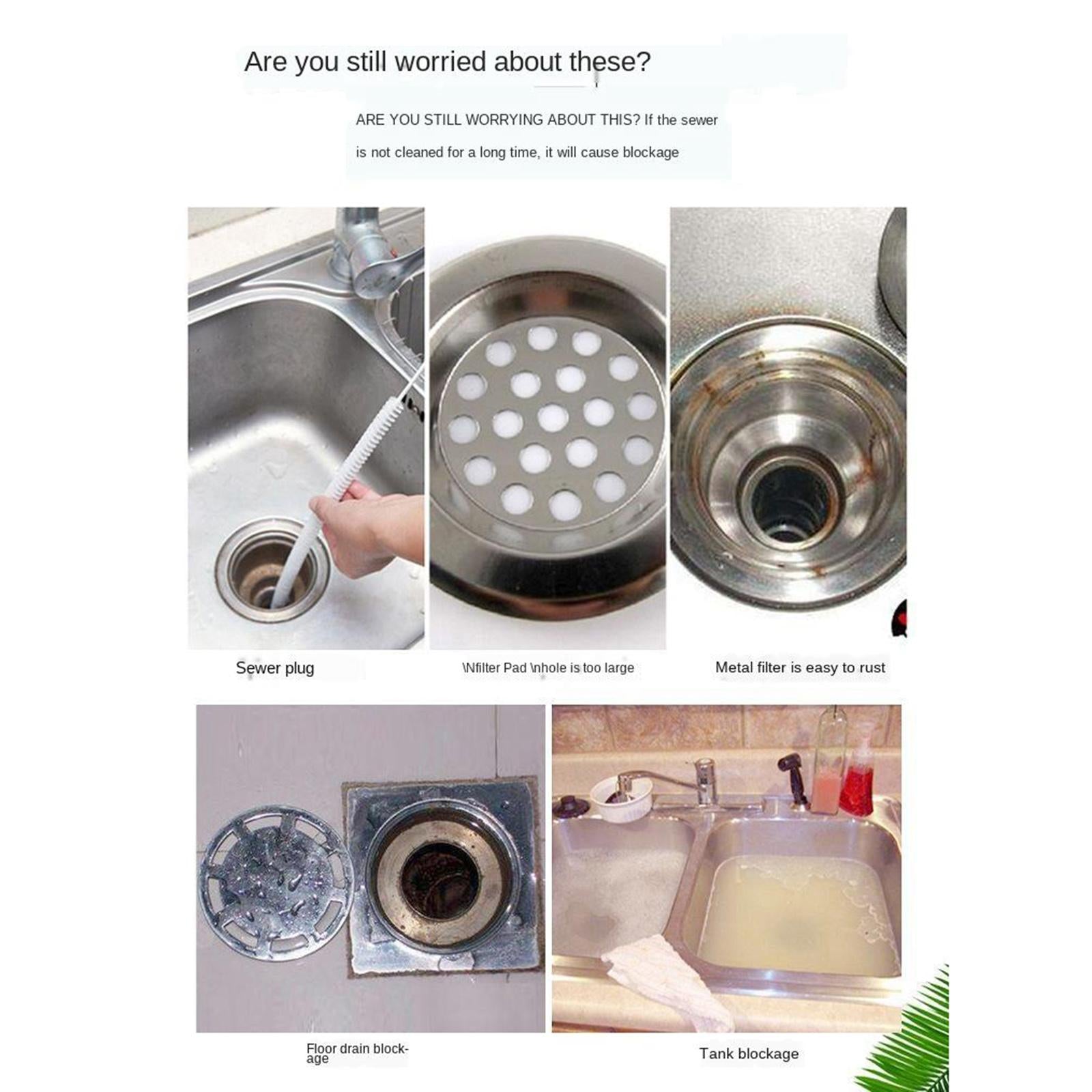 Sink Trap Filter Hair Catcher Shower Bath Cover Basin Drain Strainer Grey