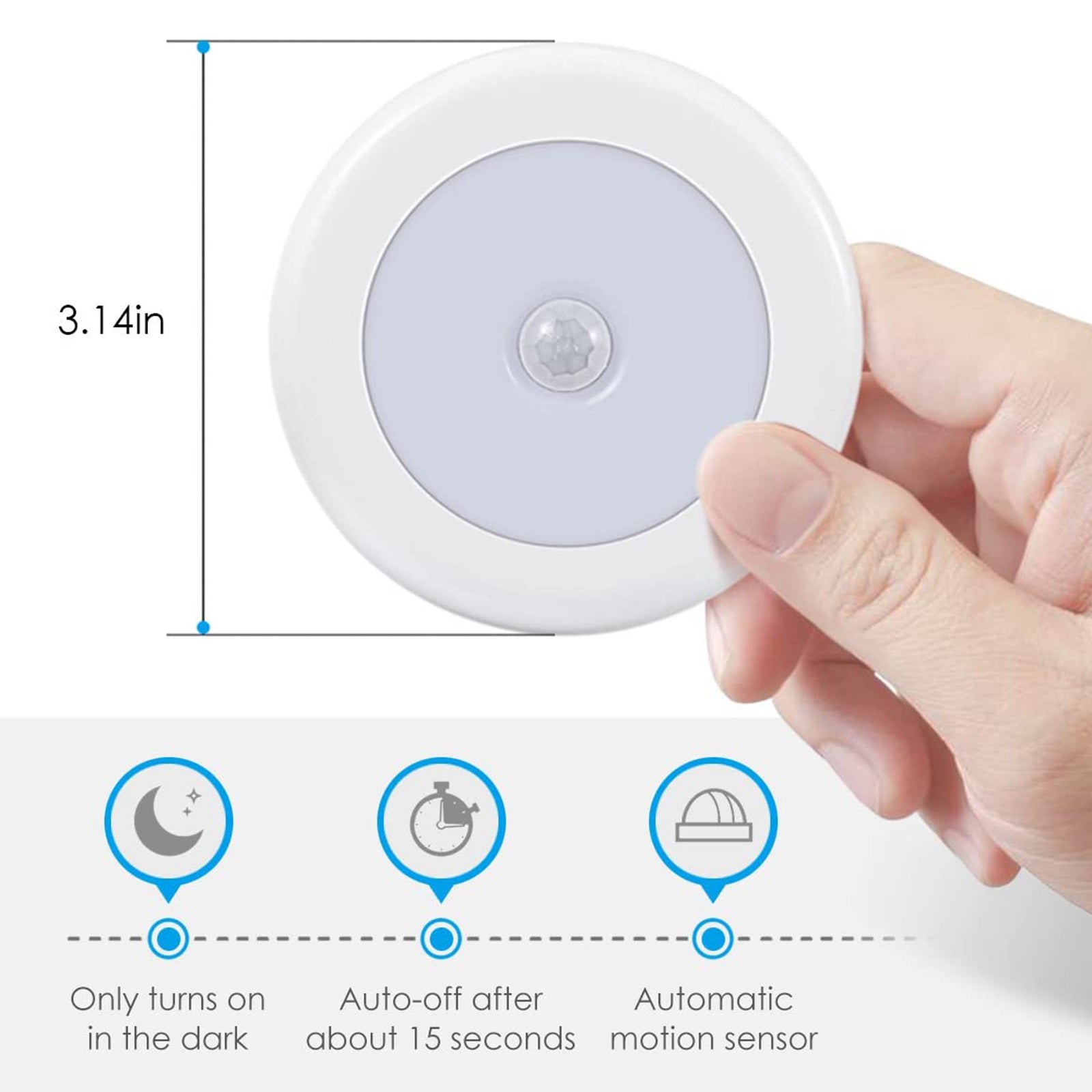 3x Infrared Motion Sensor 6 LED Light Wall Night Light White Warm Light