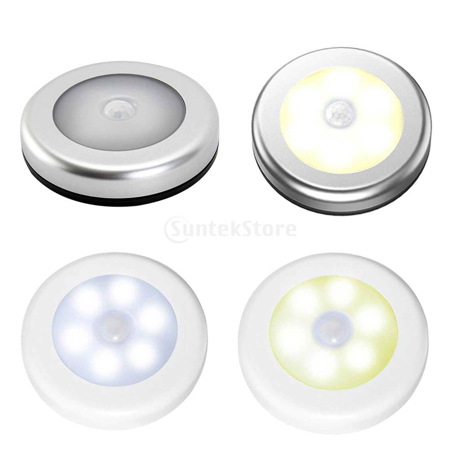 3x Infrared Motion Sensor 6 LED Light Wall Night Light Silver White Light