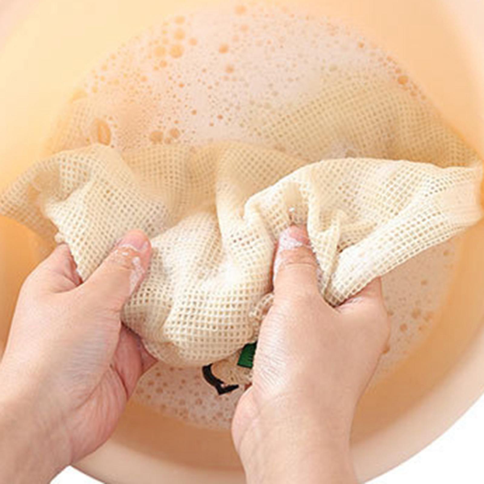 Cotton Mesh Vegetable Bags Produce Bag Storage Bag  6pcs Silver Buckle