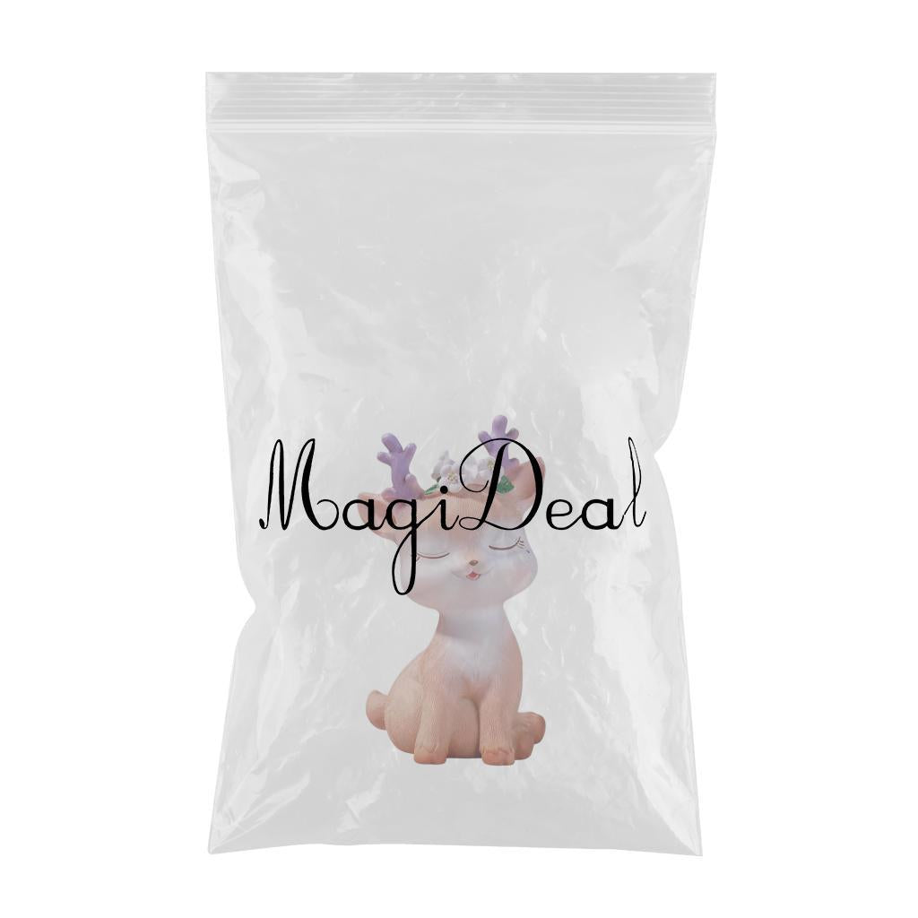 Resin Mini Deer Figurines Miniature Animal Statues Bonsai Garden Style 1