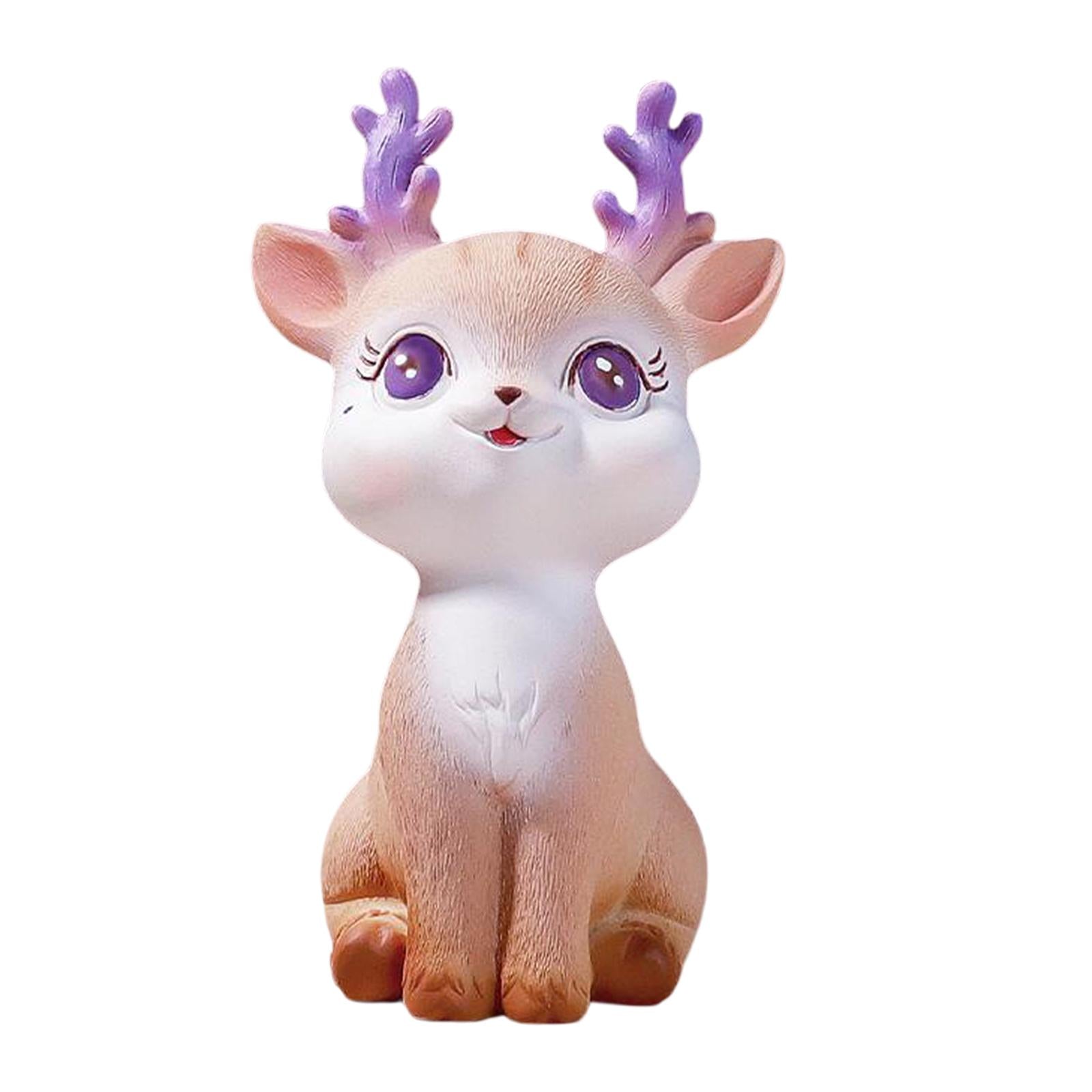 Resin Mini Deer Figurines Miniature Animal Statues Bonsai Garden Style 3