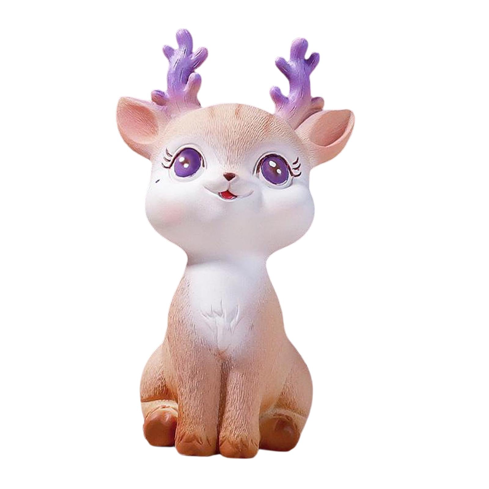 Resin Mini Deer Figurines Miniature Animal Statues Bonsai Garden Style 3