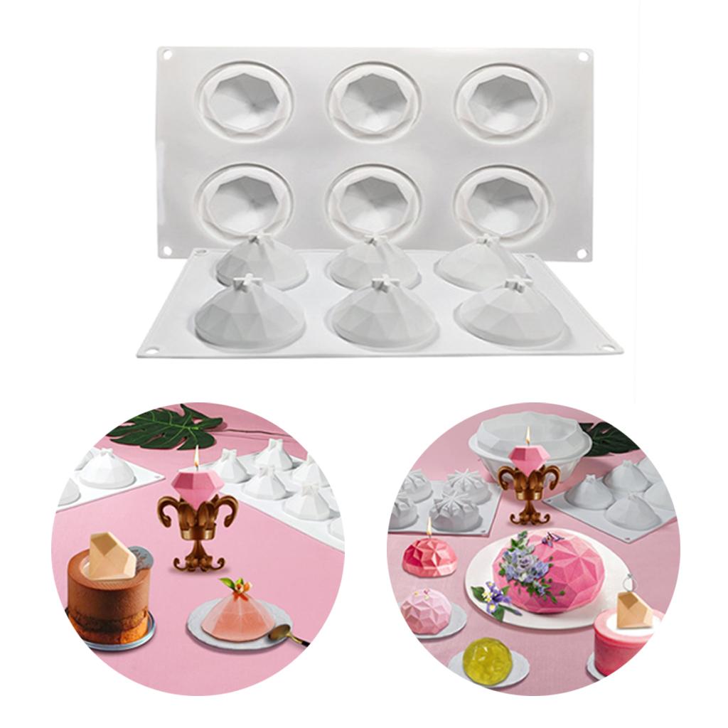 Diamond Silicone Mold Hot Chocolate Bomb Ice Cube Tool Making Mould 6 Hole A